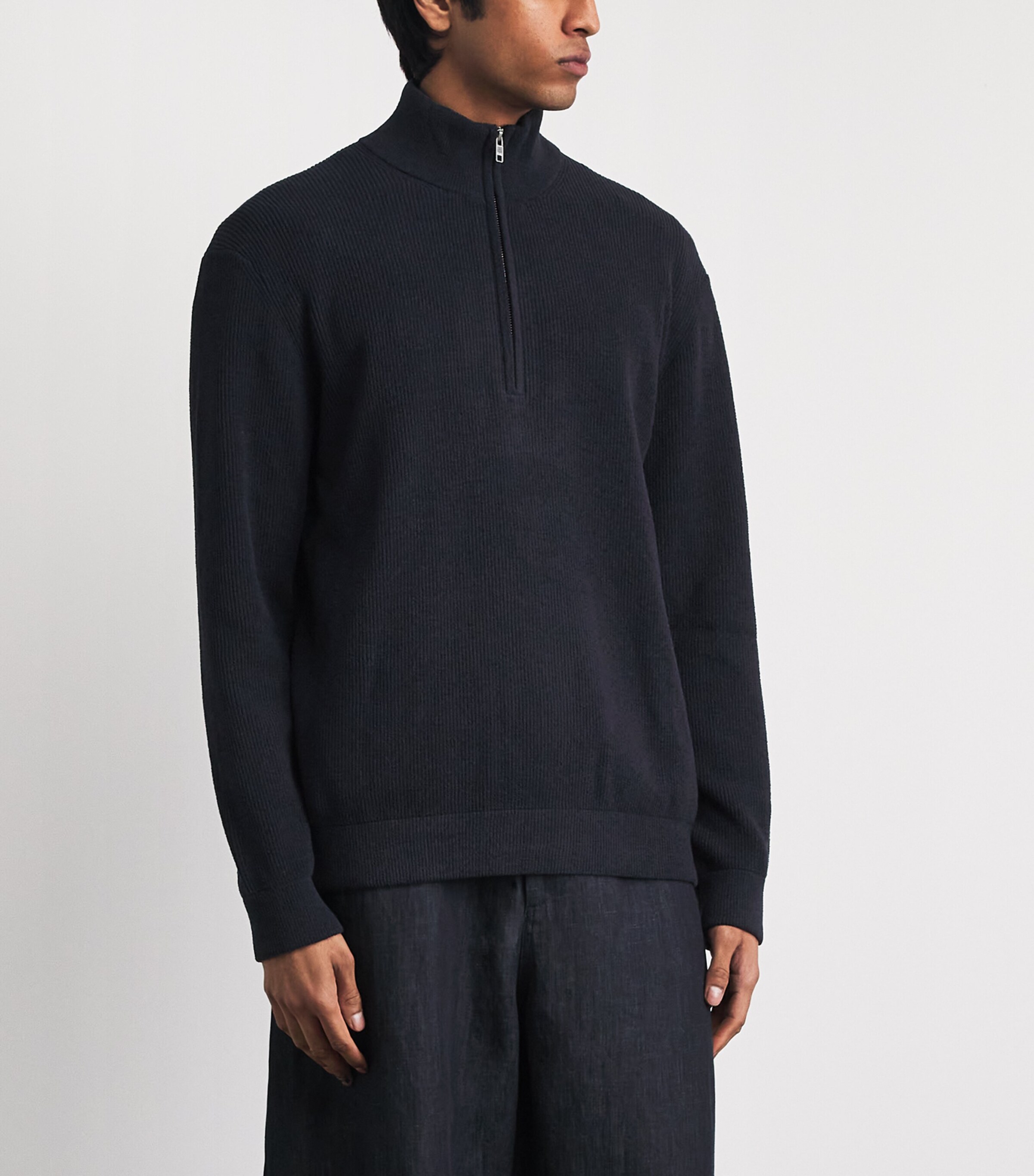NN07 Mens Danny Half-Zip Sweater Navy Blue Image 4