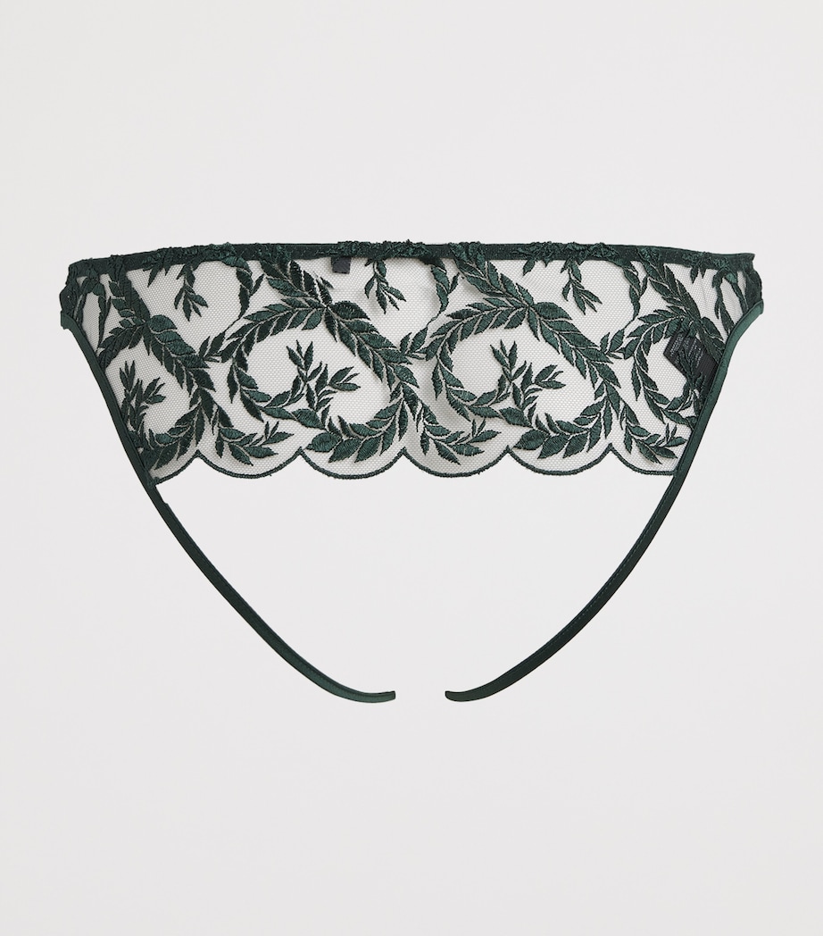Coco De Mer Womens Lace Arletta Open Briefs Emerald Image 2