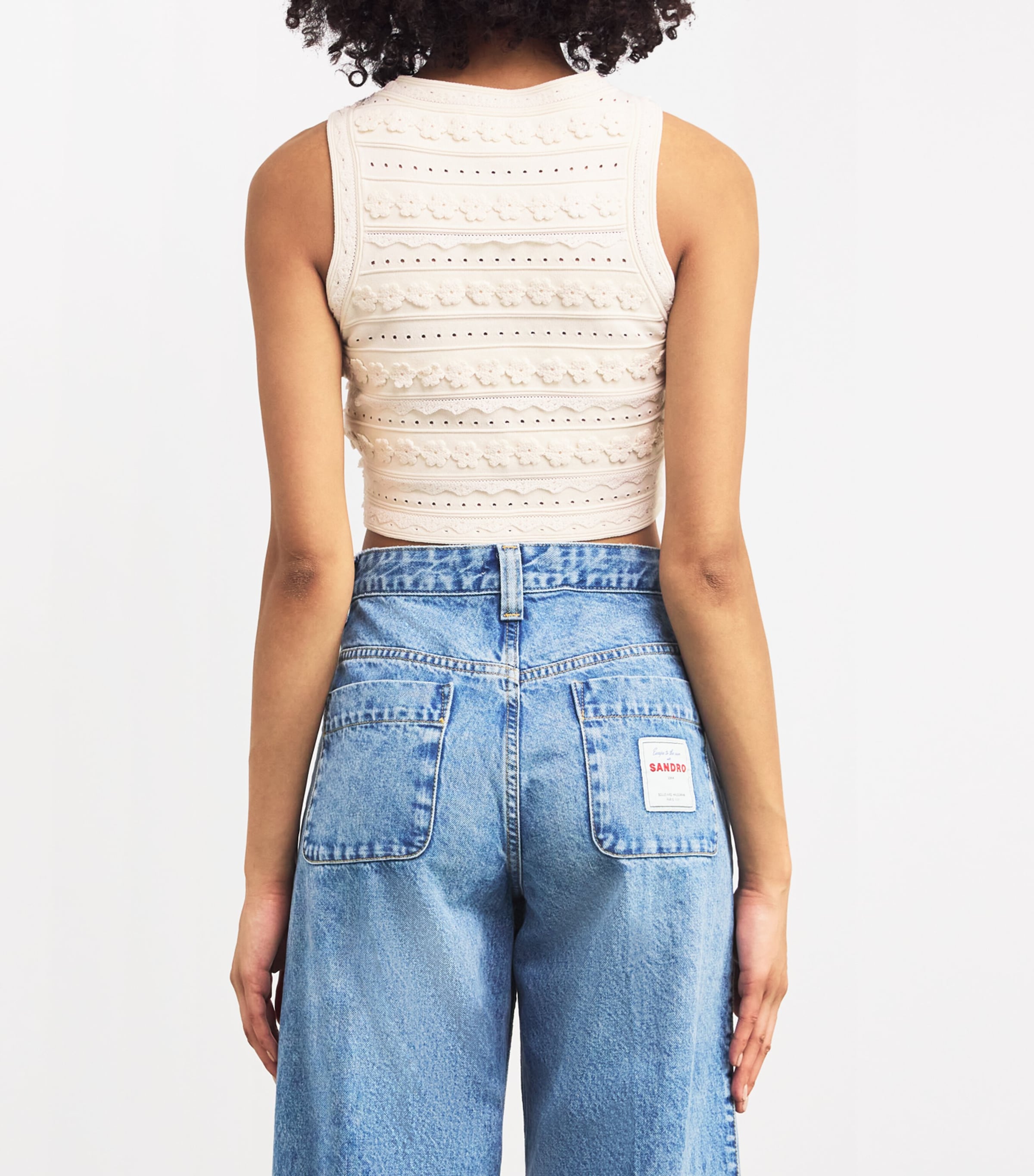 関税・送料込み!【国内発送】SANDRO Crochet クロップドトップ Sandro Paris Crochet Crop Top | Harrods UK