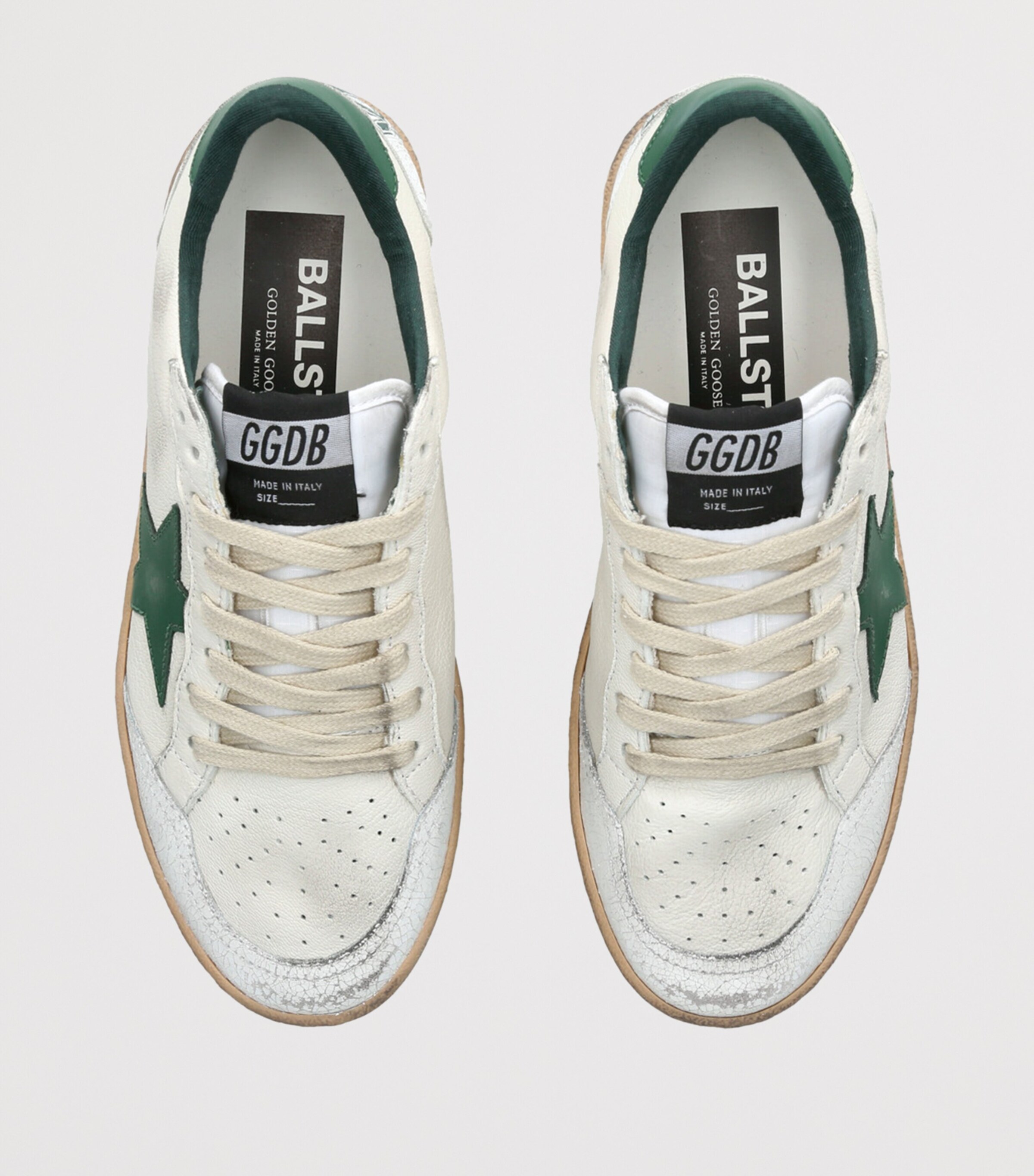 Golden Goose Leather Ball Star Sneakers Green Oth Image 4
