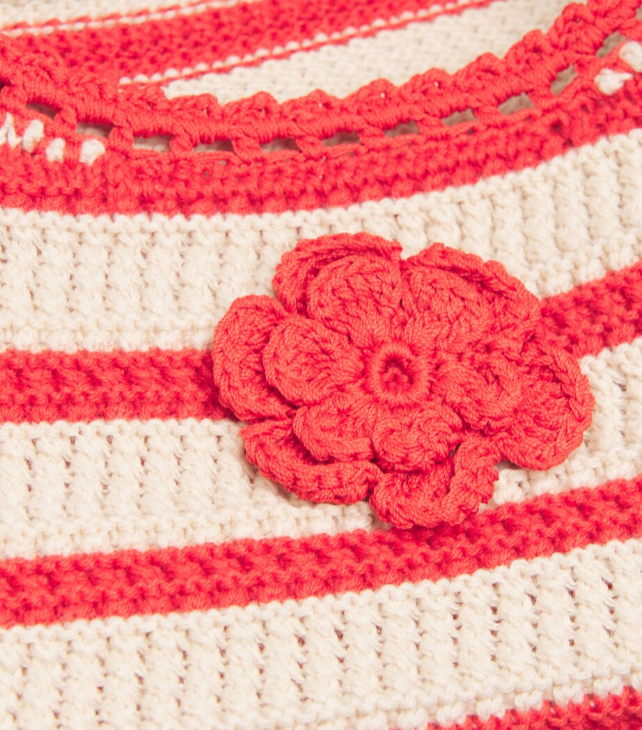 Cotton Crochet Crop Top CORAL Image 5