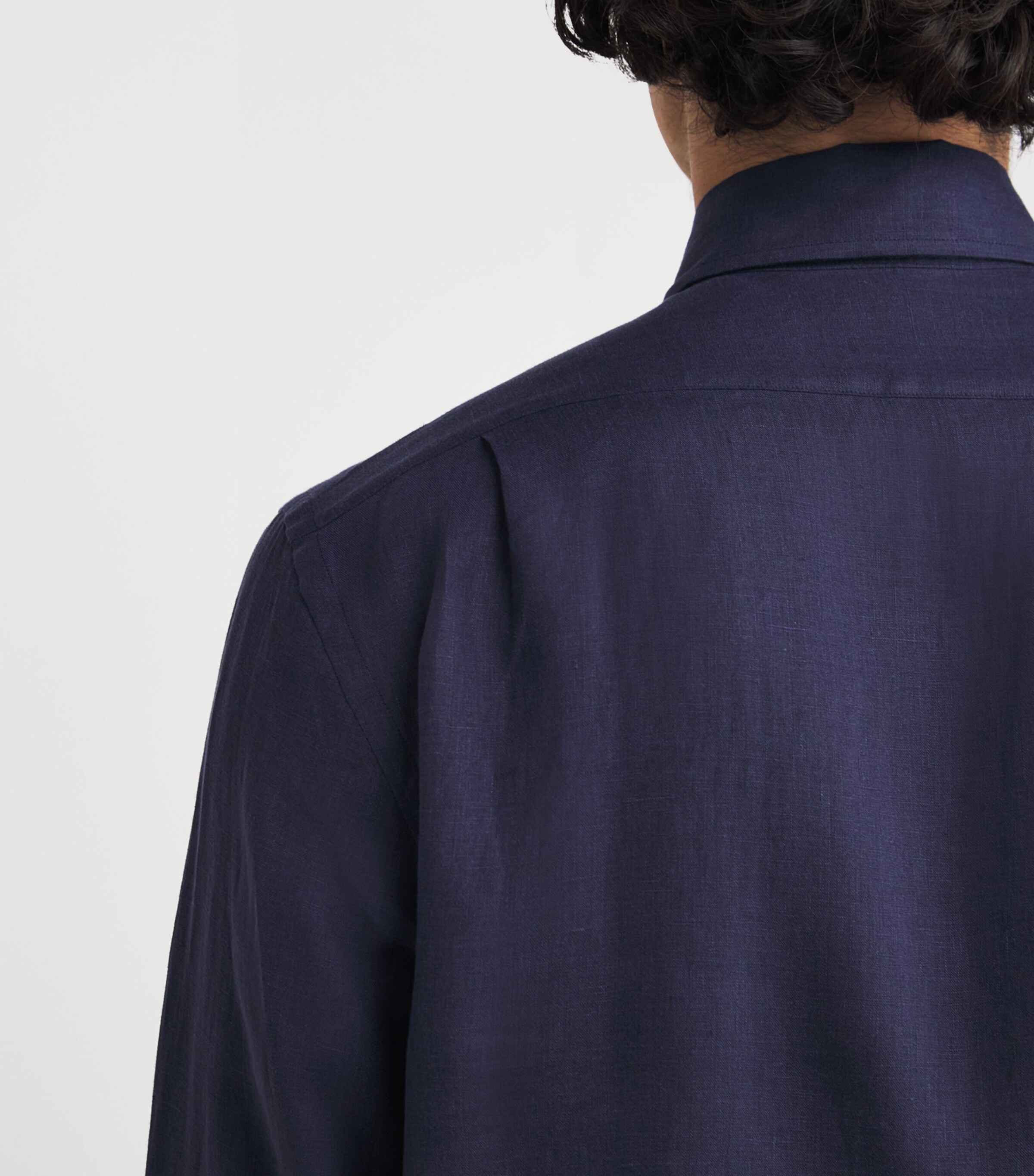 Ralph Lauren Purple Label Mens Linen Shirt Classic Navy Image 6