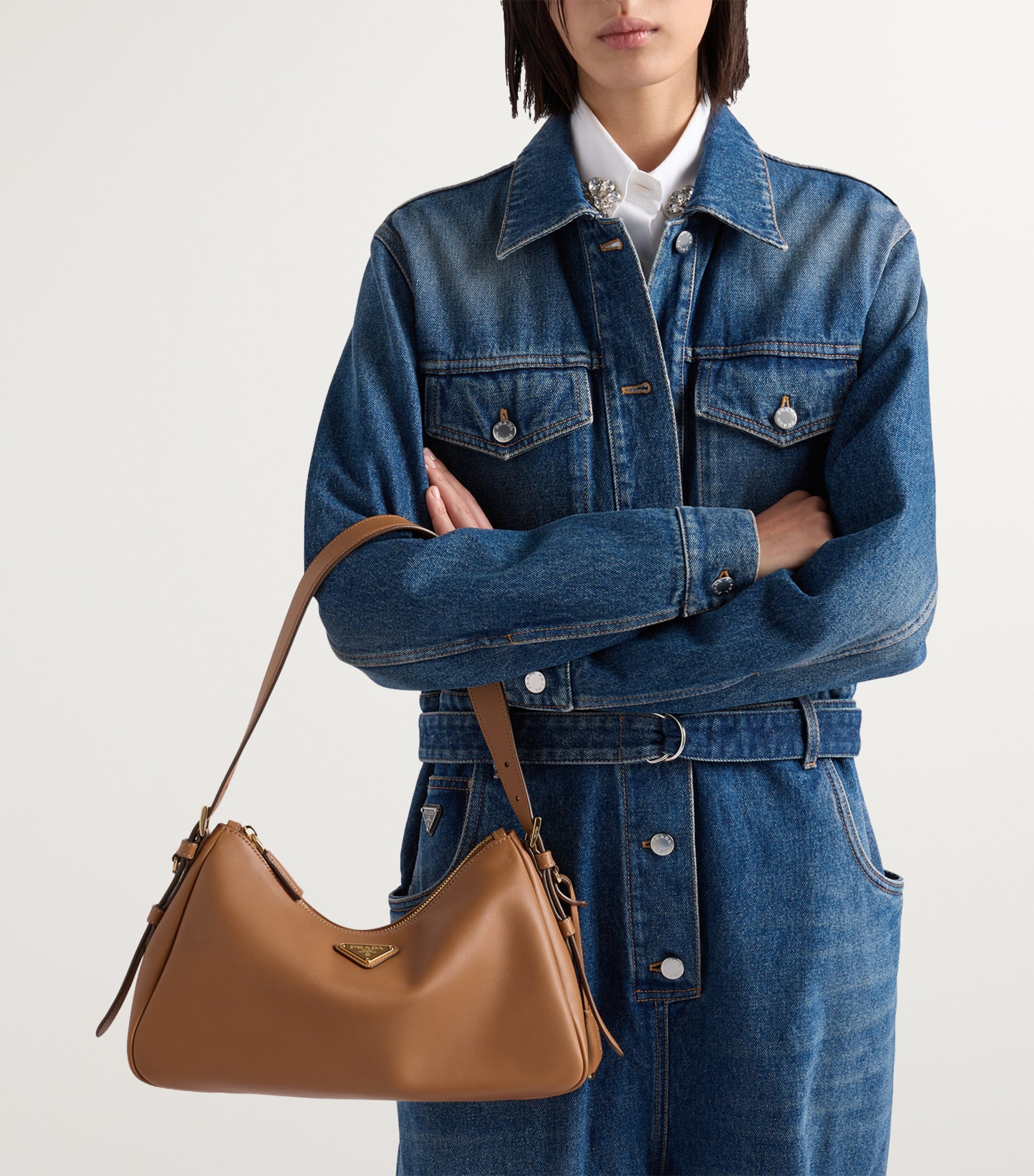 Medium Leather Aimée Shoulder Bag F03BH Image 2