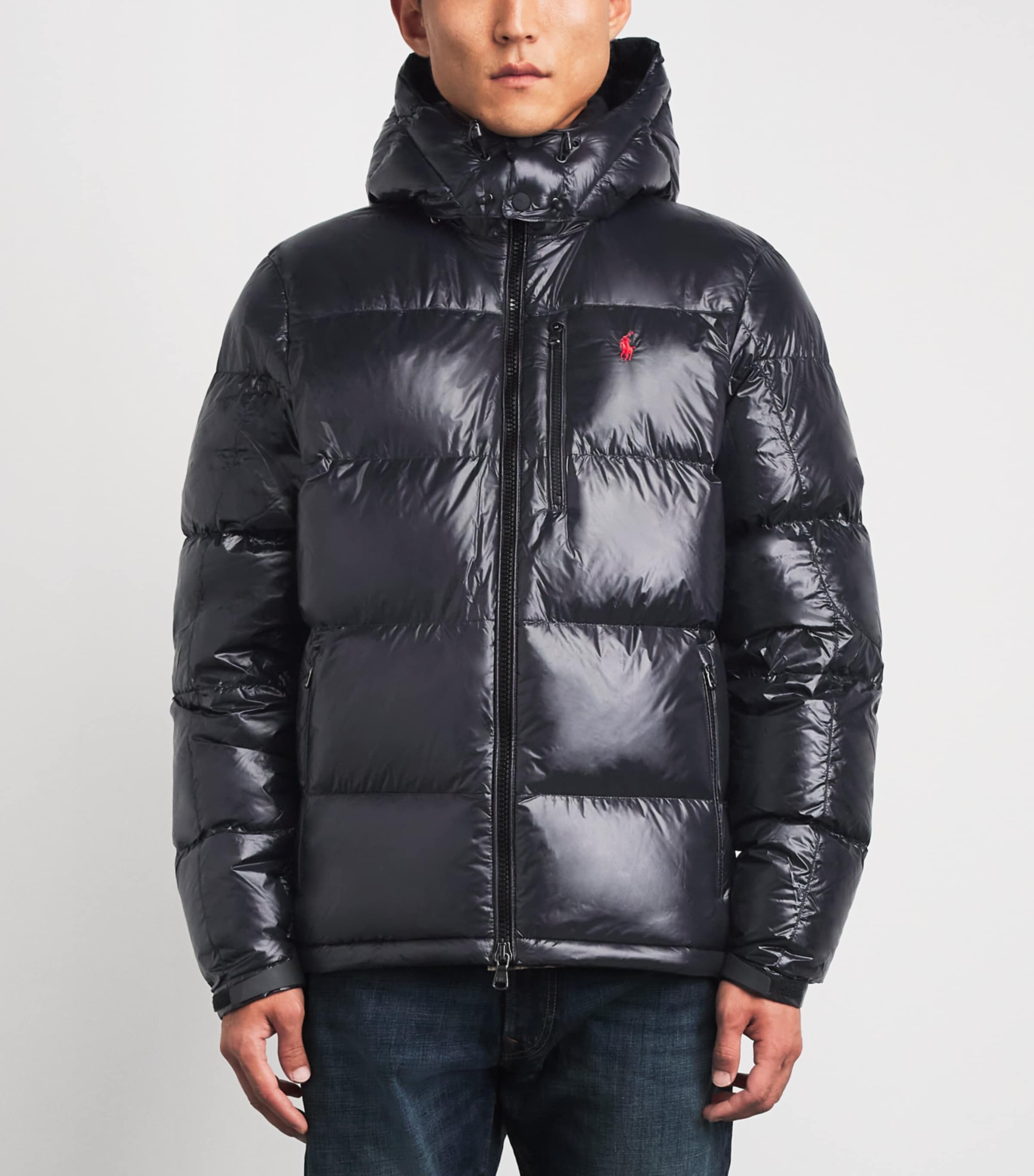Polo Ralph Lauren Mens Down Glossed Gorham Jacket Polo Black Glossy Image 4
