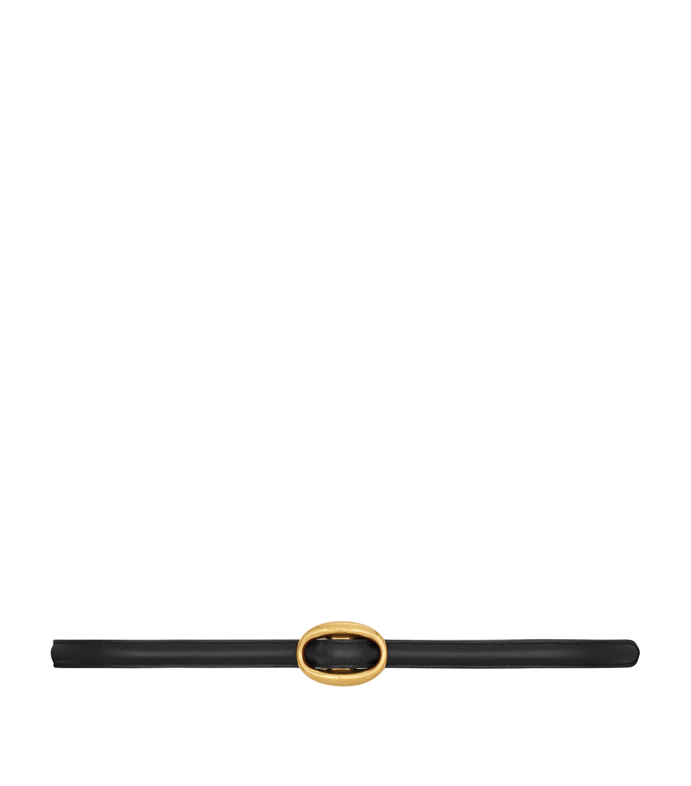 Saint Laurent Leather Reversible Oval-Buckle Belt Image 1