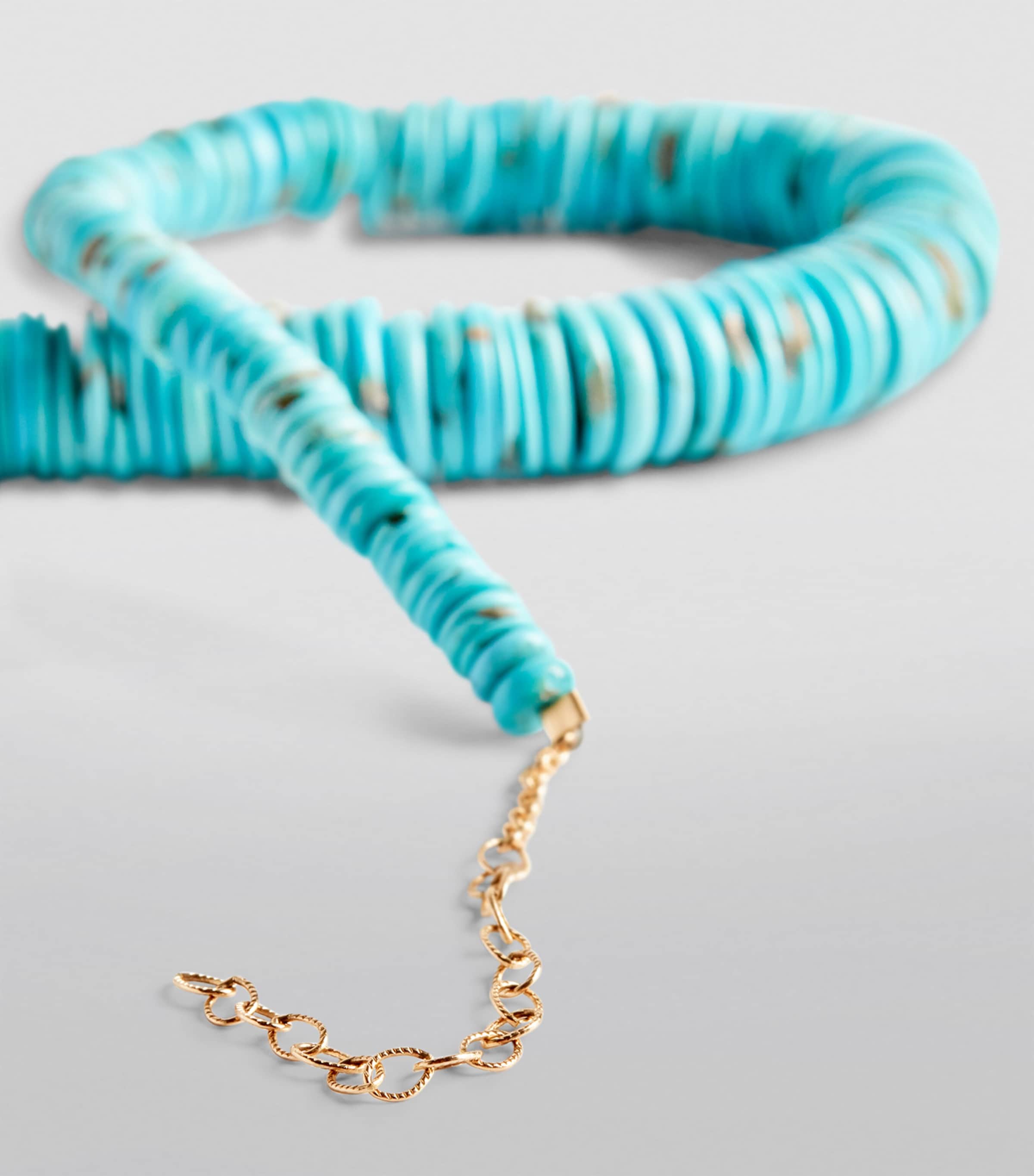 Yellow Gold and Turquoise Necklace TURQUOISE Image 6