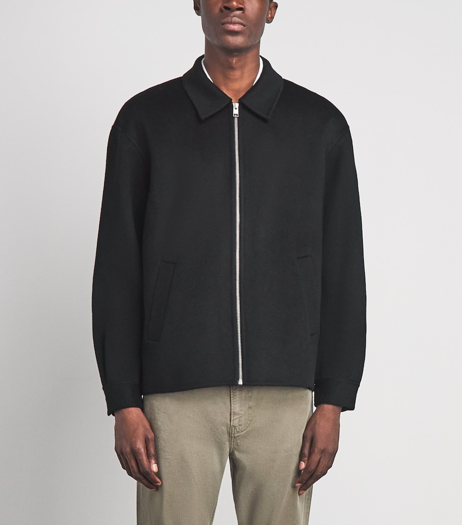 FRAME Mens Double-Face Wool Bomber Jacket Blk Black Image 4