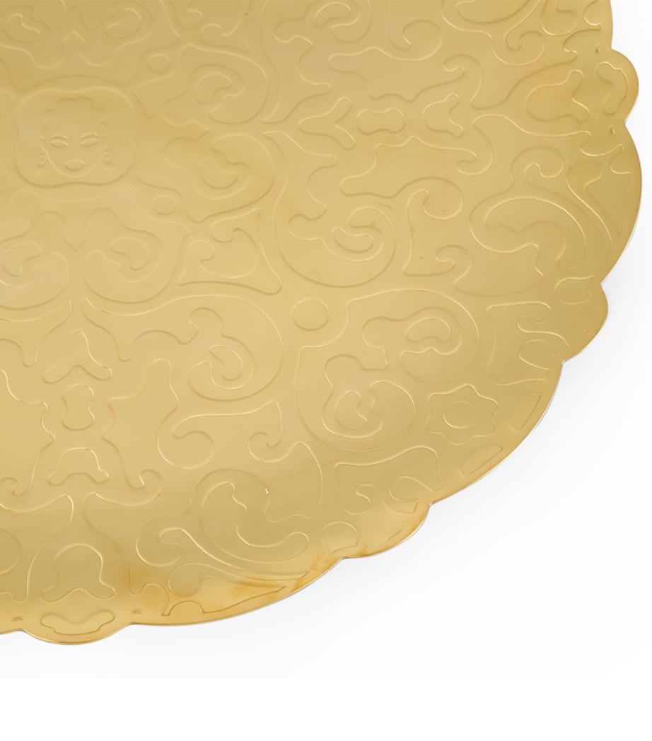 Dressed 24 Karat Gold-Plated Round Tray MULTI Image 2