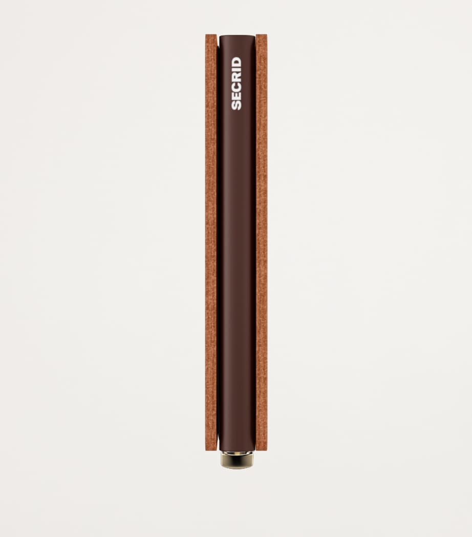 Leather Embossed Lines Slimwallet COGNAC Image 4