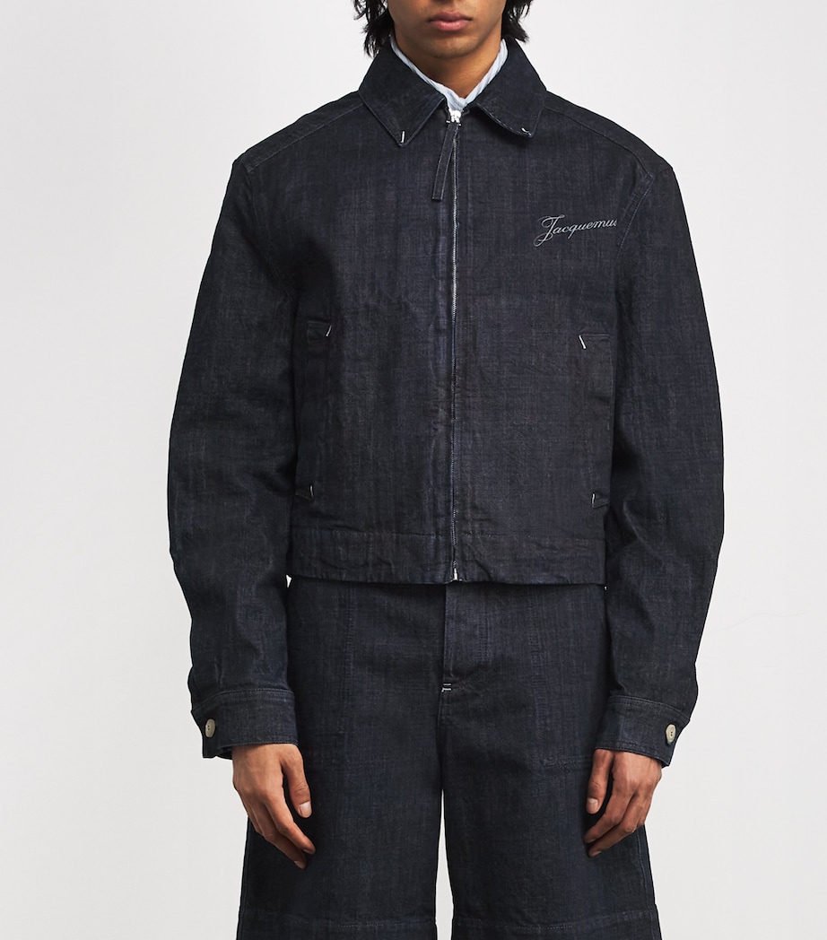 Logo Denim Jacket DARK NAVY Image 3