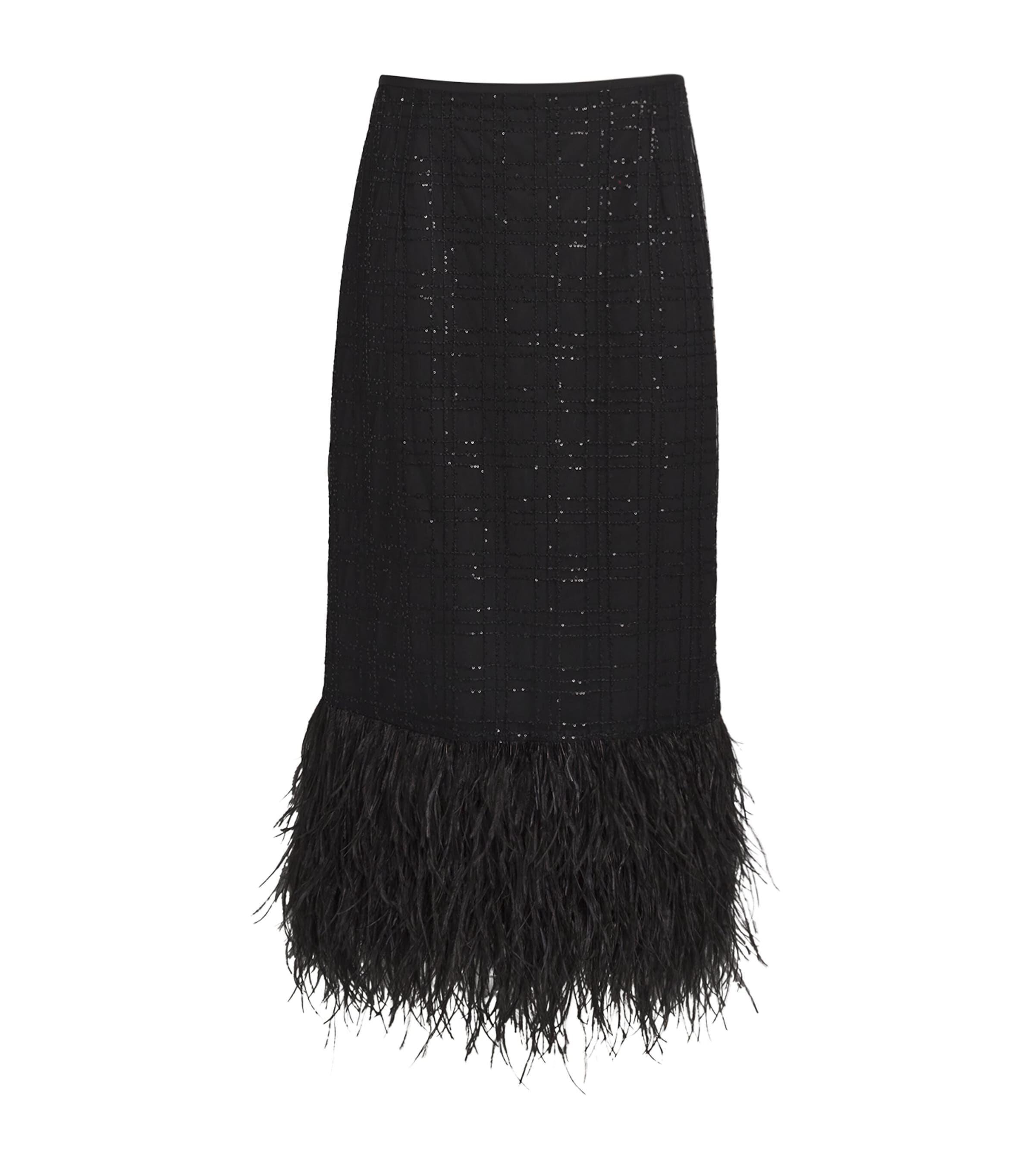 Sequinned Charisse Midi Skirt BLACK Image 1