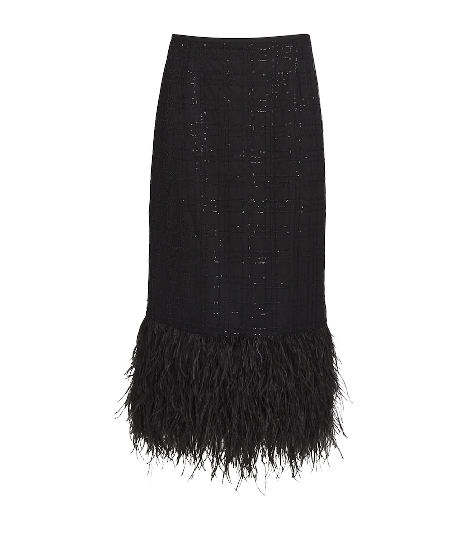 Sequinned Charisse Midi Skirt BLACK Image 1