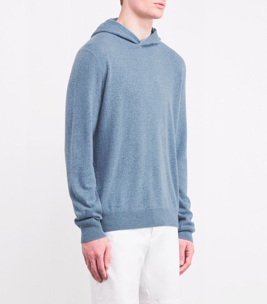 Cashmere Knitted Hoodie MYSTIC BLUE HEATHER Image 3