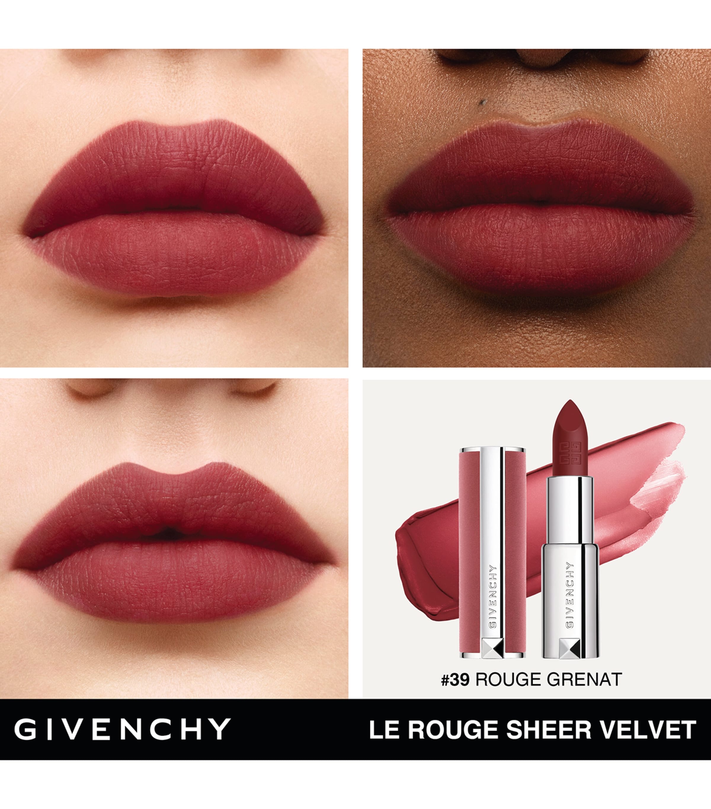 Givenchy Le Rouge Sheer Velvet Refillable Matte Lipstick Rouge Grenat Image 4