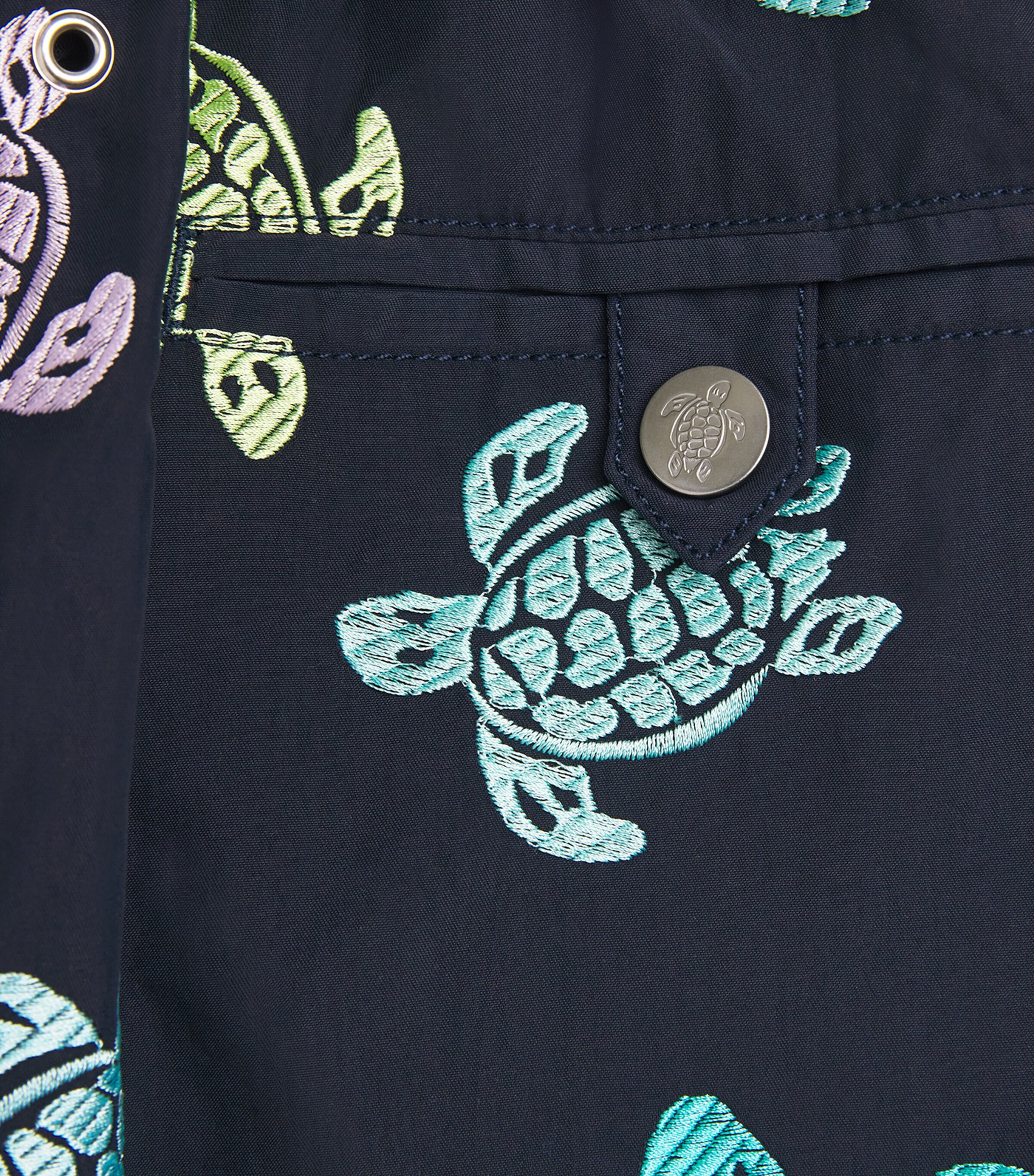 Embroidered Turtle Mistral Swim Shorts 390 BLEU MARINE Image 4