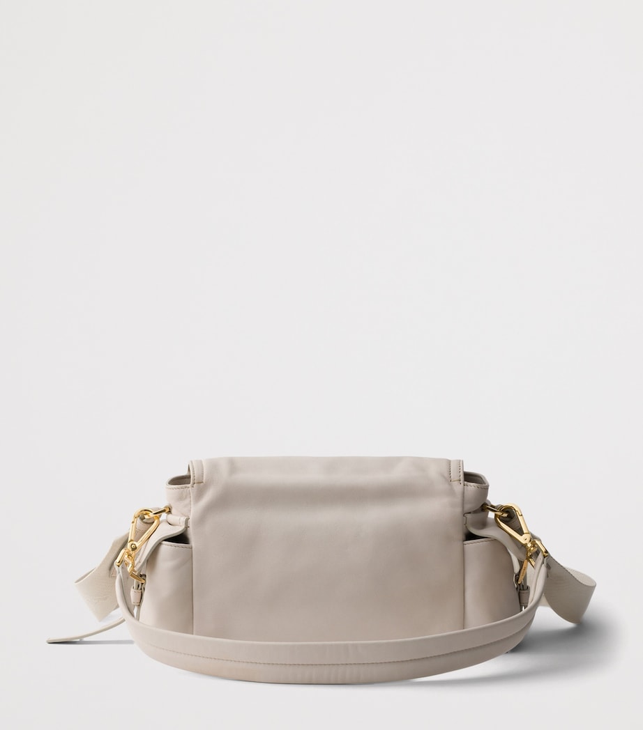 Prada Medium Nappa Leather Explore Shoulder Bag Neutral Image 8