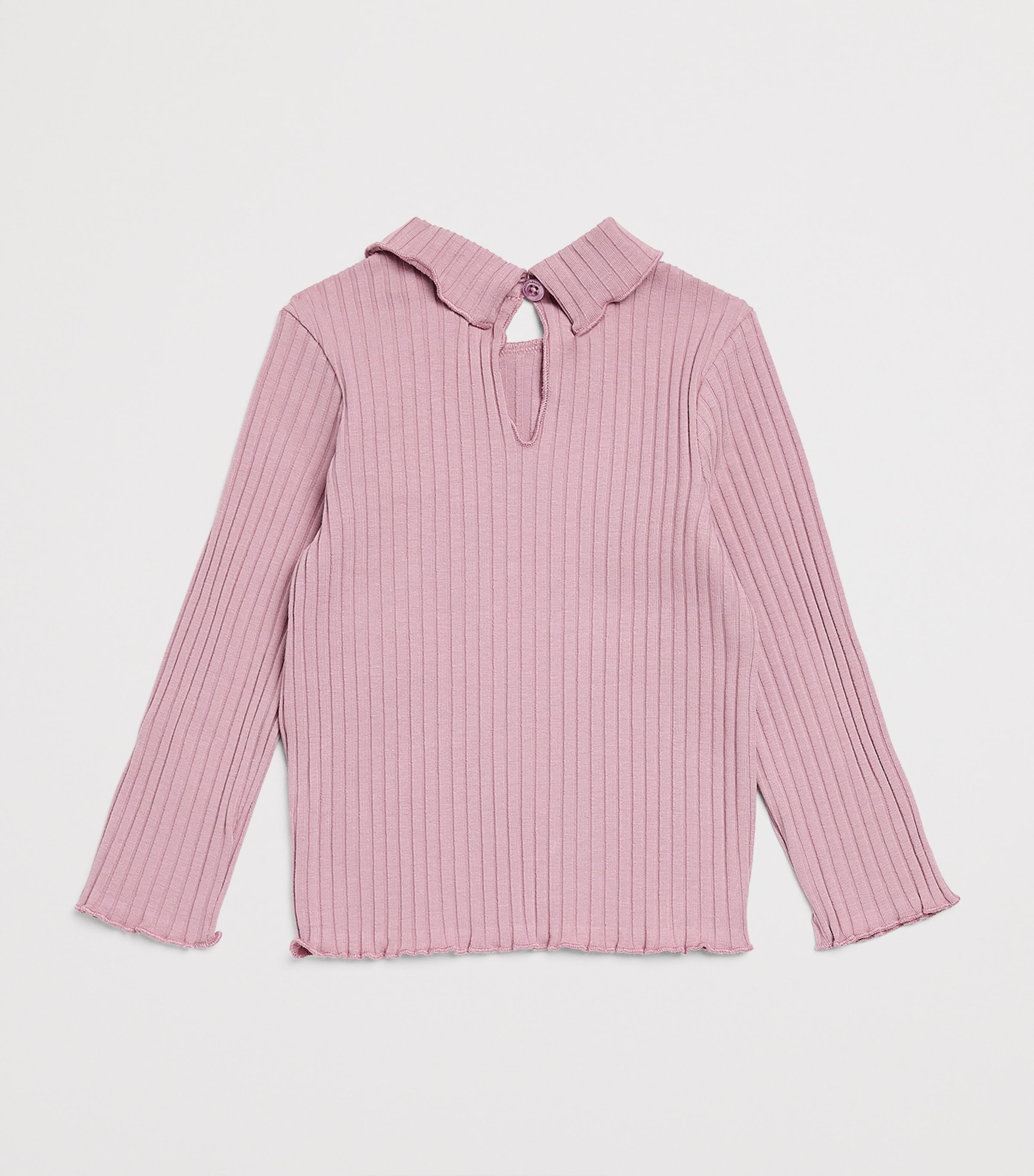 Emporio Armani Kids Stretch-Cotton Rib-Knit Top (6-36 Months) Mauve Shadows Image 2