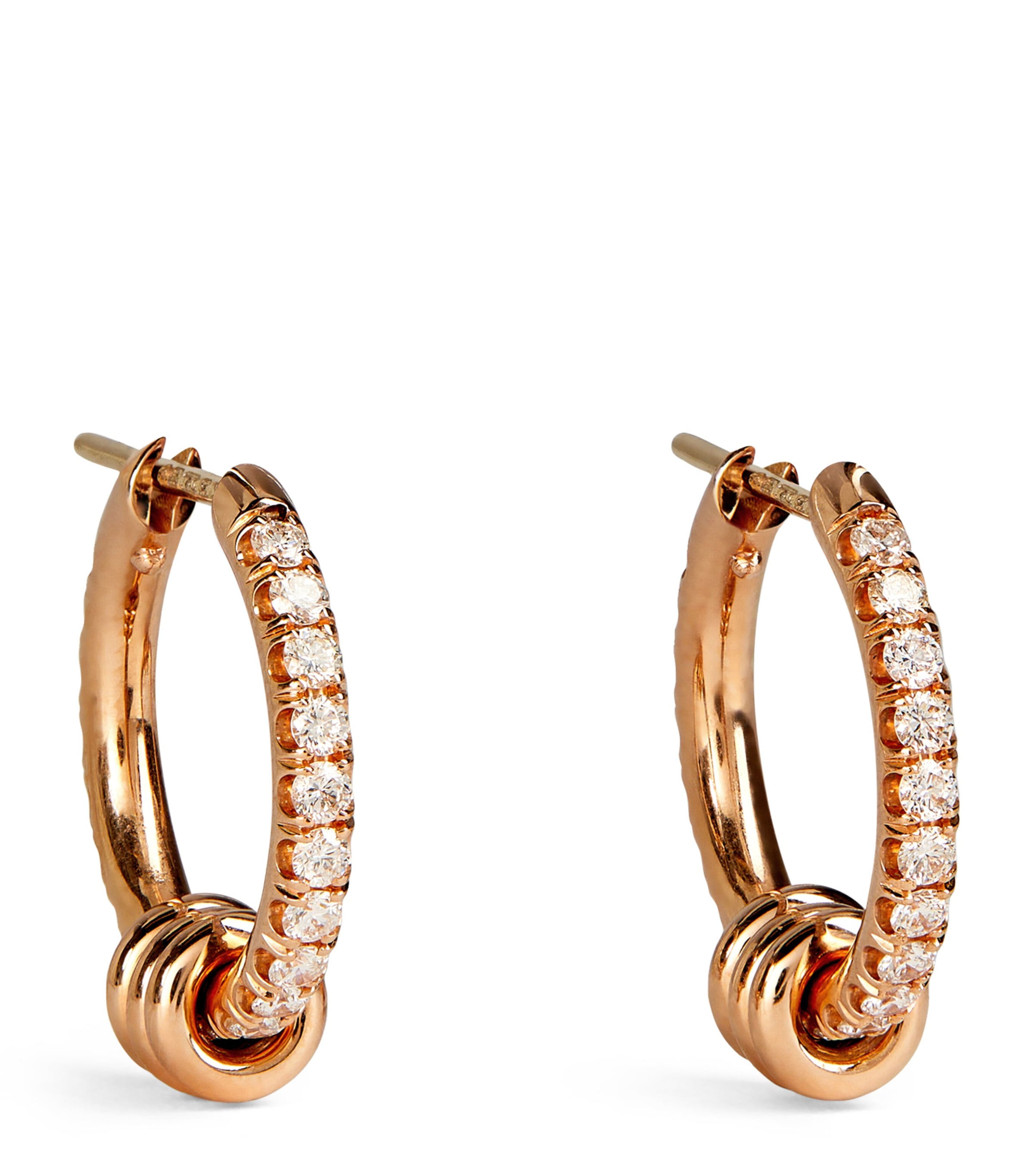 Spinelli Kilcollin Rose Gold And Pavé White Diamond Hoop Earrings In Rose Gold