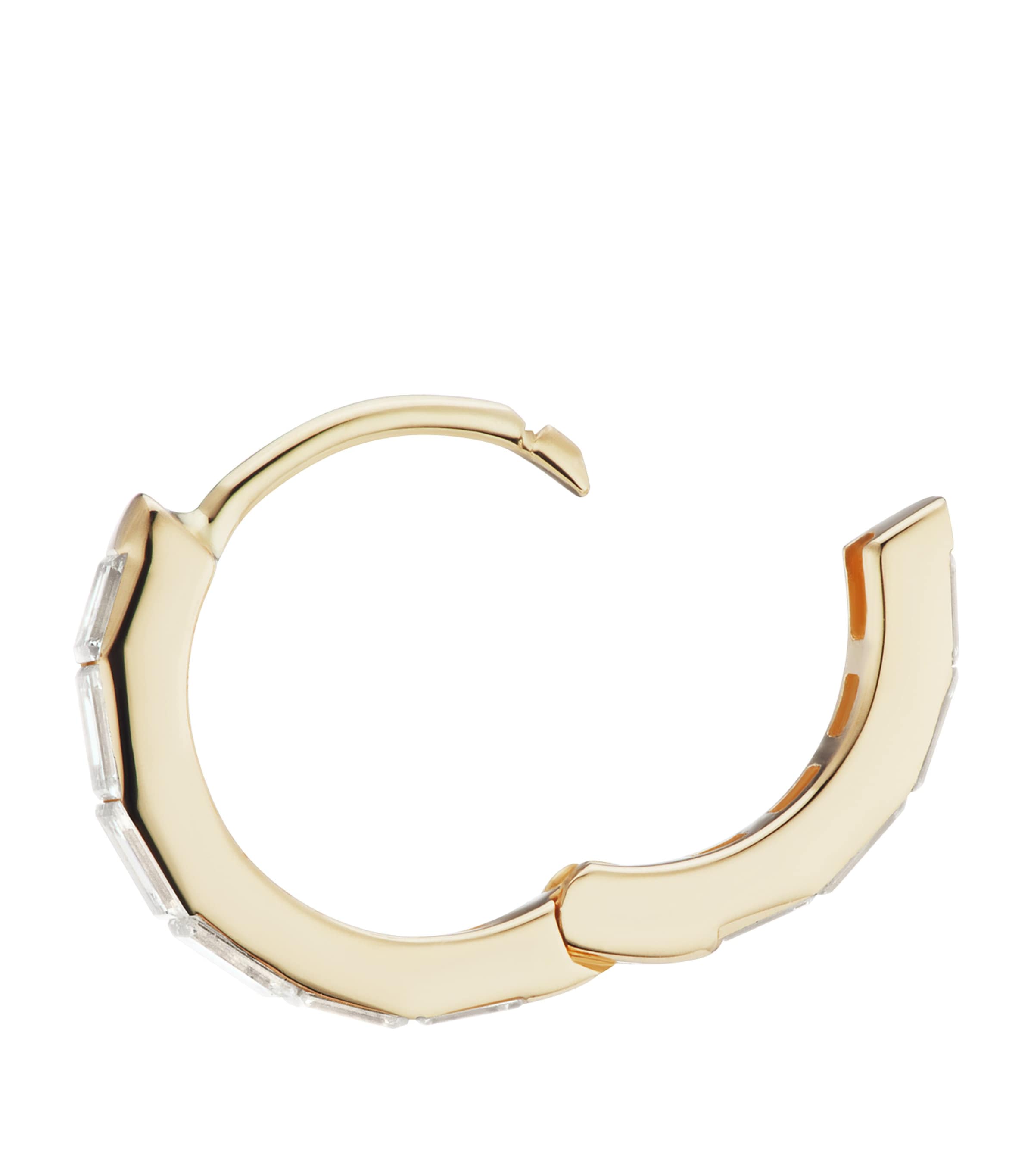 Maria Tash Yellow Gold Invisible Set Baguette Diamond Eternity Hoop Earring (8mm) Yellow Gold Image 4