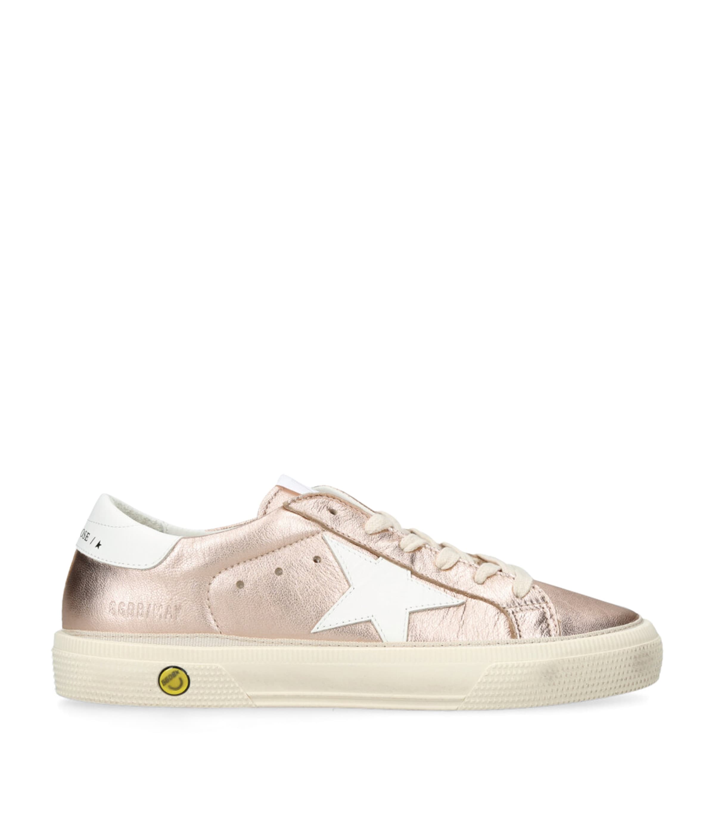 Shop Golden Goose Leather Metallic May Sneakers In Brown