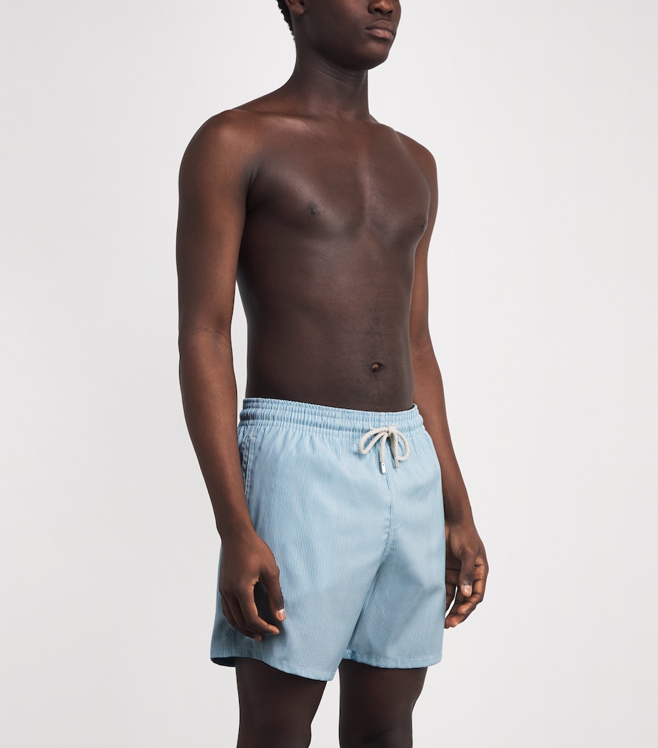 Merino Wool Stripe Moopea Swim Shorts 612-TOPAZE BLEUE Image 3