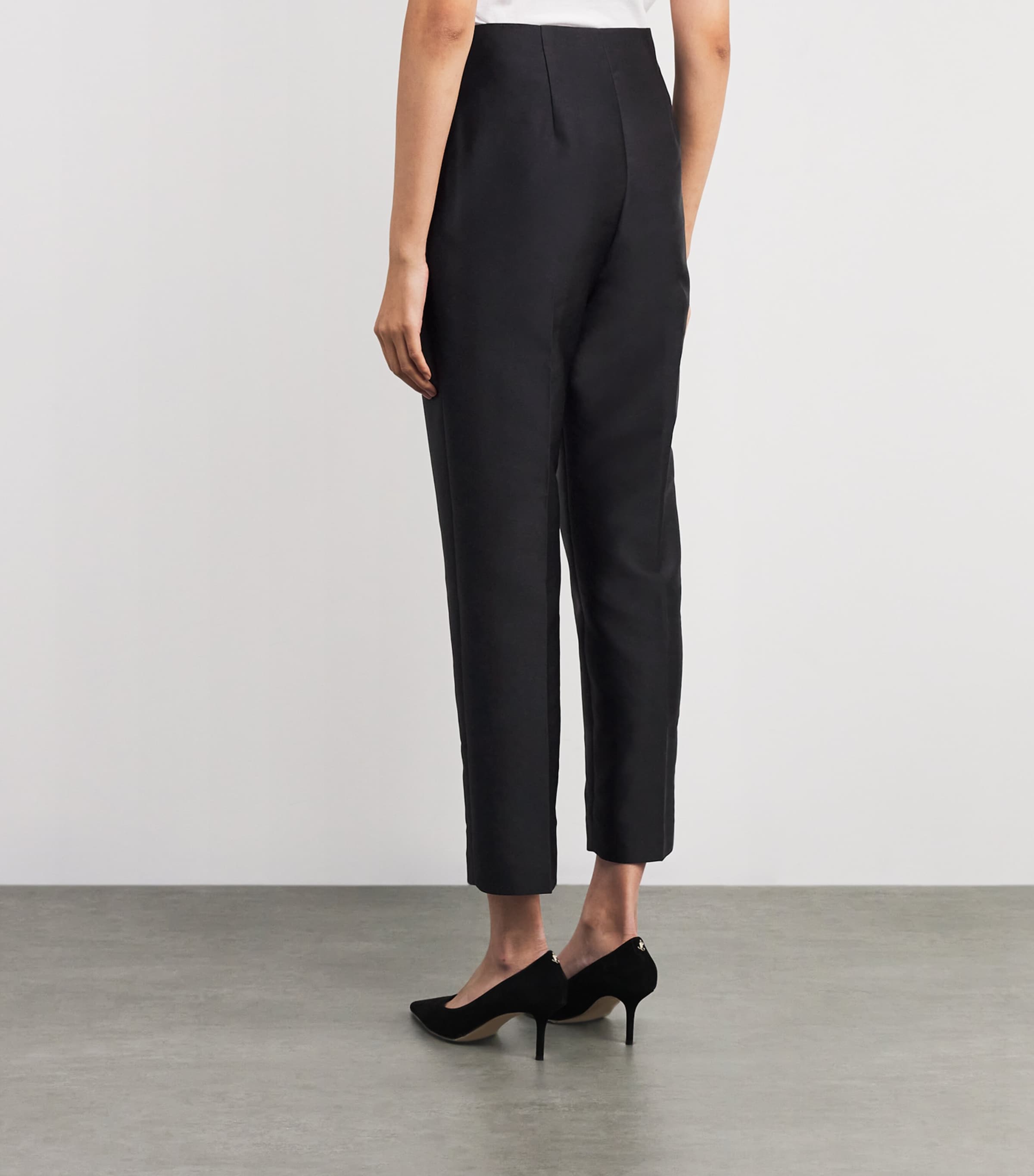Crepe Cady Straight Trousers BLACK Image 4