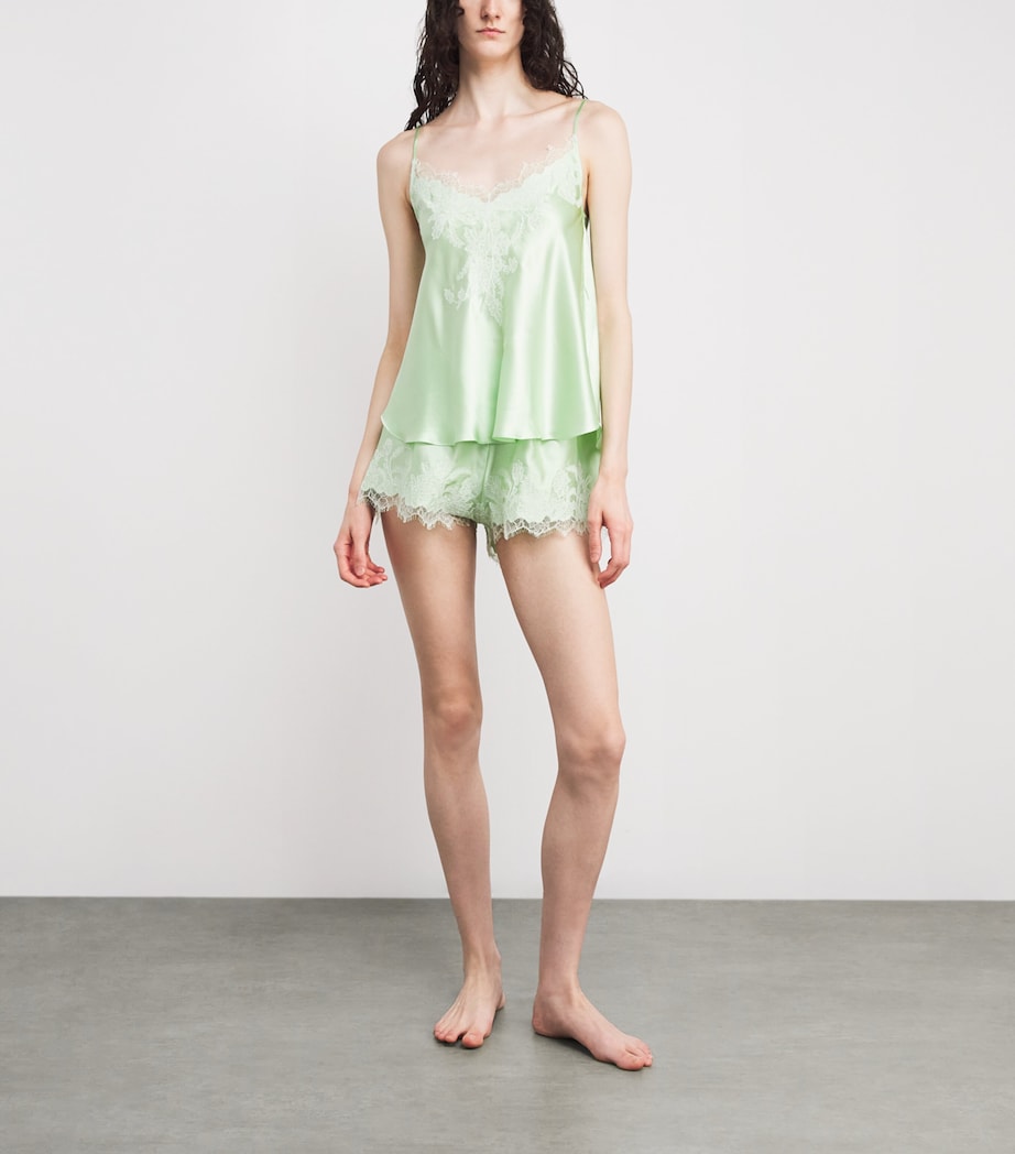 Silk Lace Pyjama Shorts PEPPERMINT/WHITE Image 2