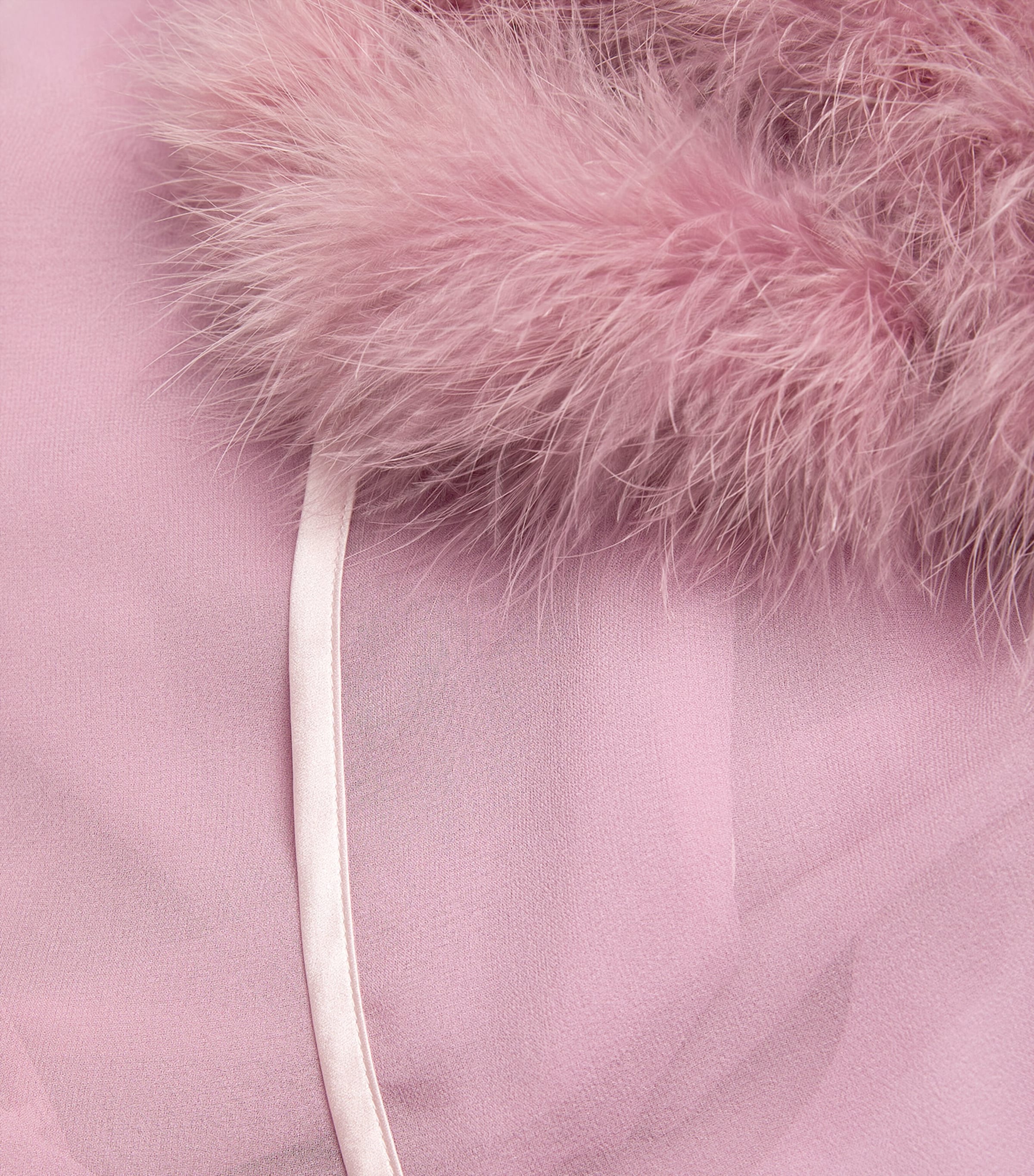 Silk Marabou Feather-Trimmed Diana Robe BOUDOIR ROSE Image 5