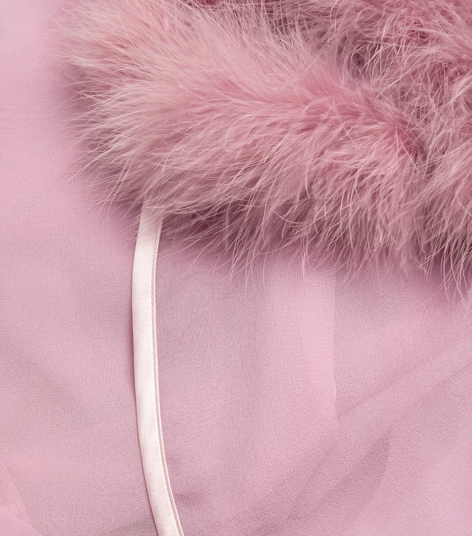 Silk Marabou Feather-Trimmed Diana Robe BOUDOIR ROSE Image 5