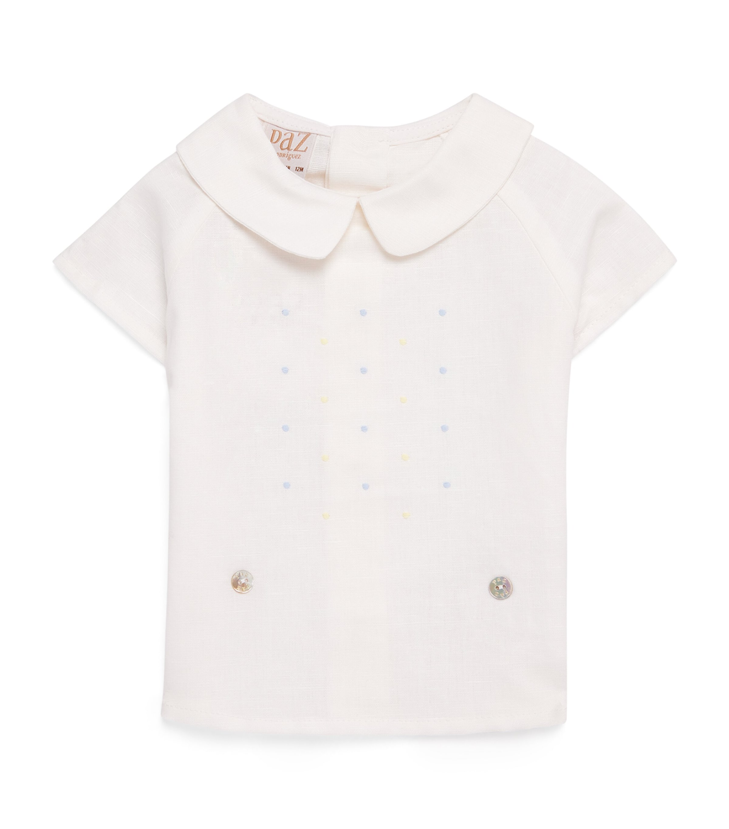 Button-Detail Shirt (1-24 Months) 01801WHITE/SKY BLUE Image 1