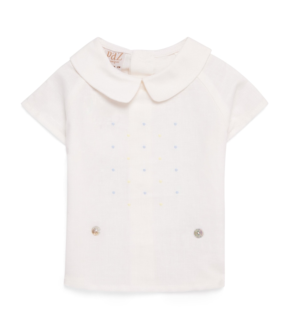 Button-Detail Shirt (1-24 Months) 01801WHITE/SKY BLUE Image 1