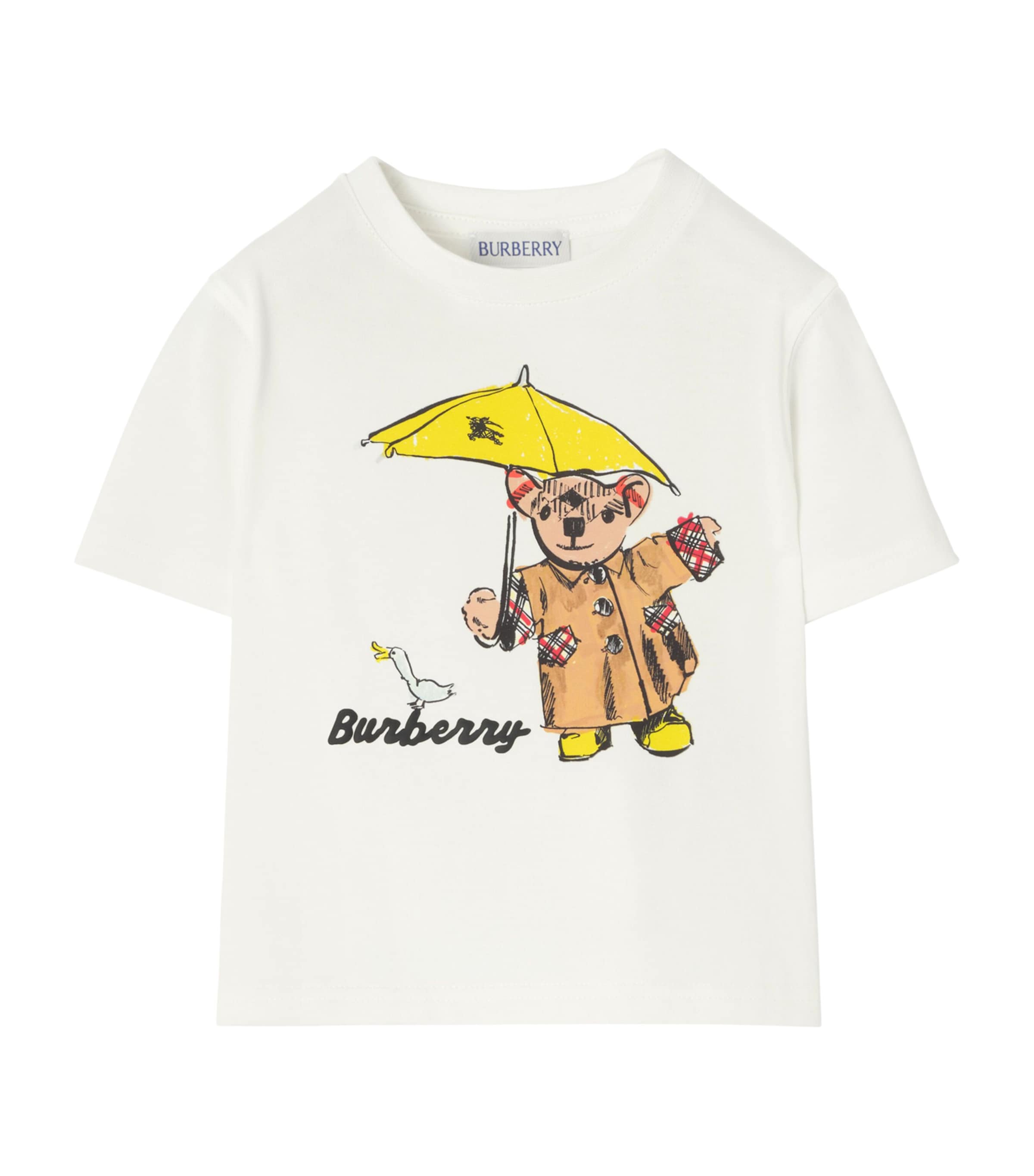 Burberry Kids Cotton Thomas Bear T-Shirt (6 Months - 3 Years) Chalk White Image 1