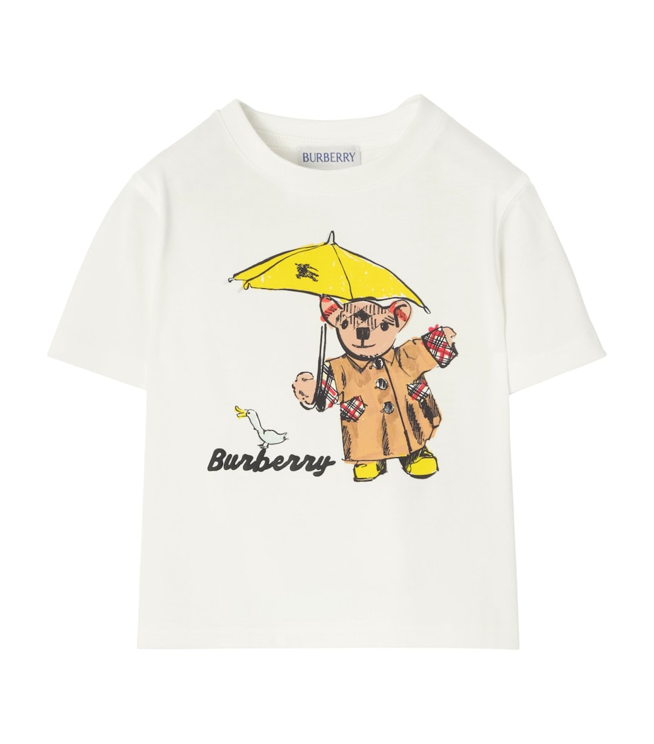 Burberry Kids Cotton Thomas Bear T-Shirt (6 Months - 3 Years) Chalk White Image 1
