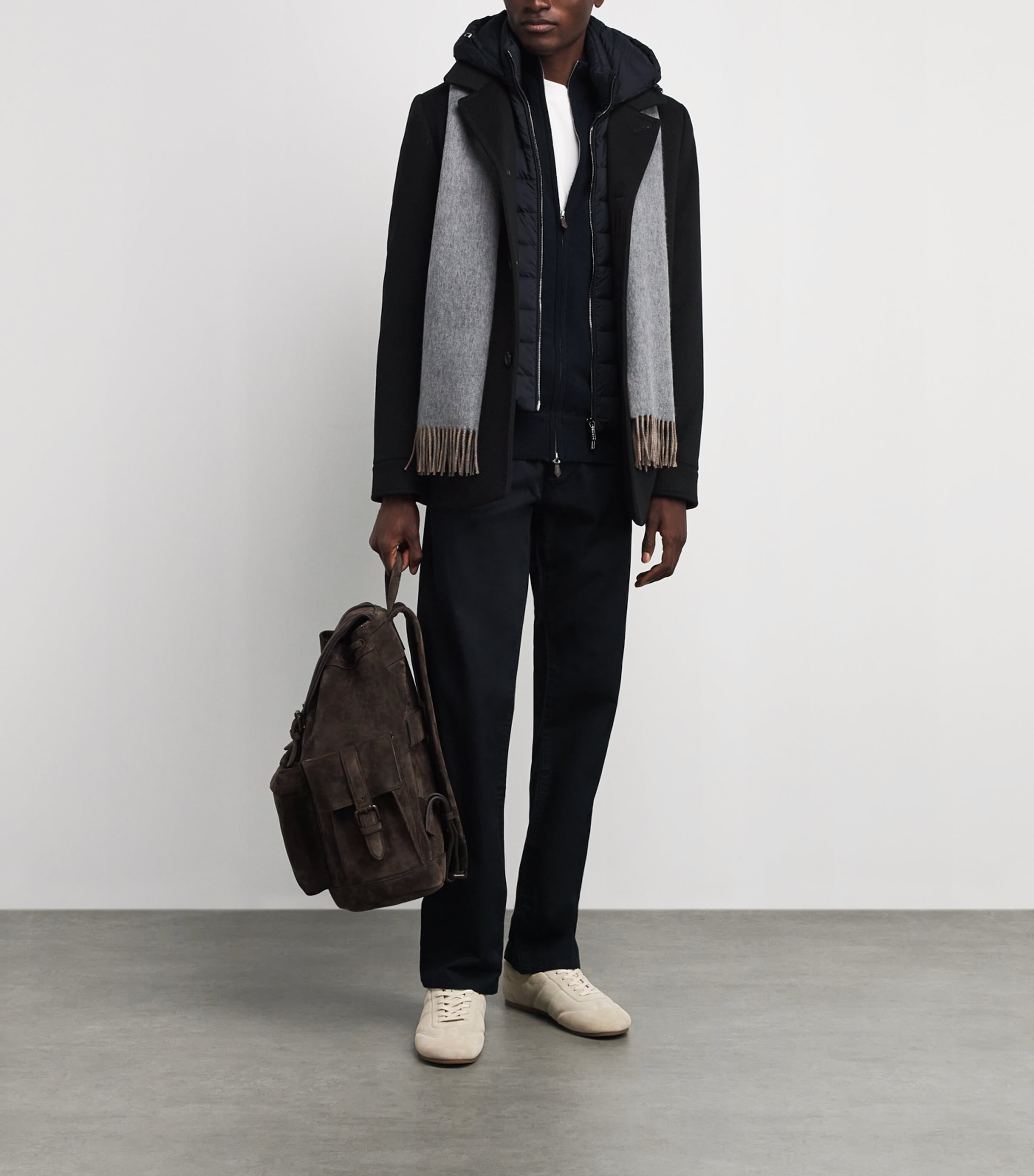 Moorer Mens Hybrid Coat Navy Image 2