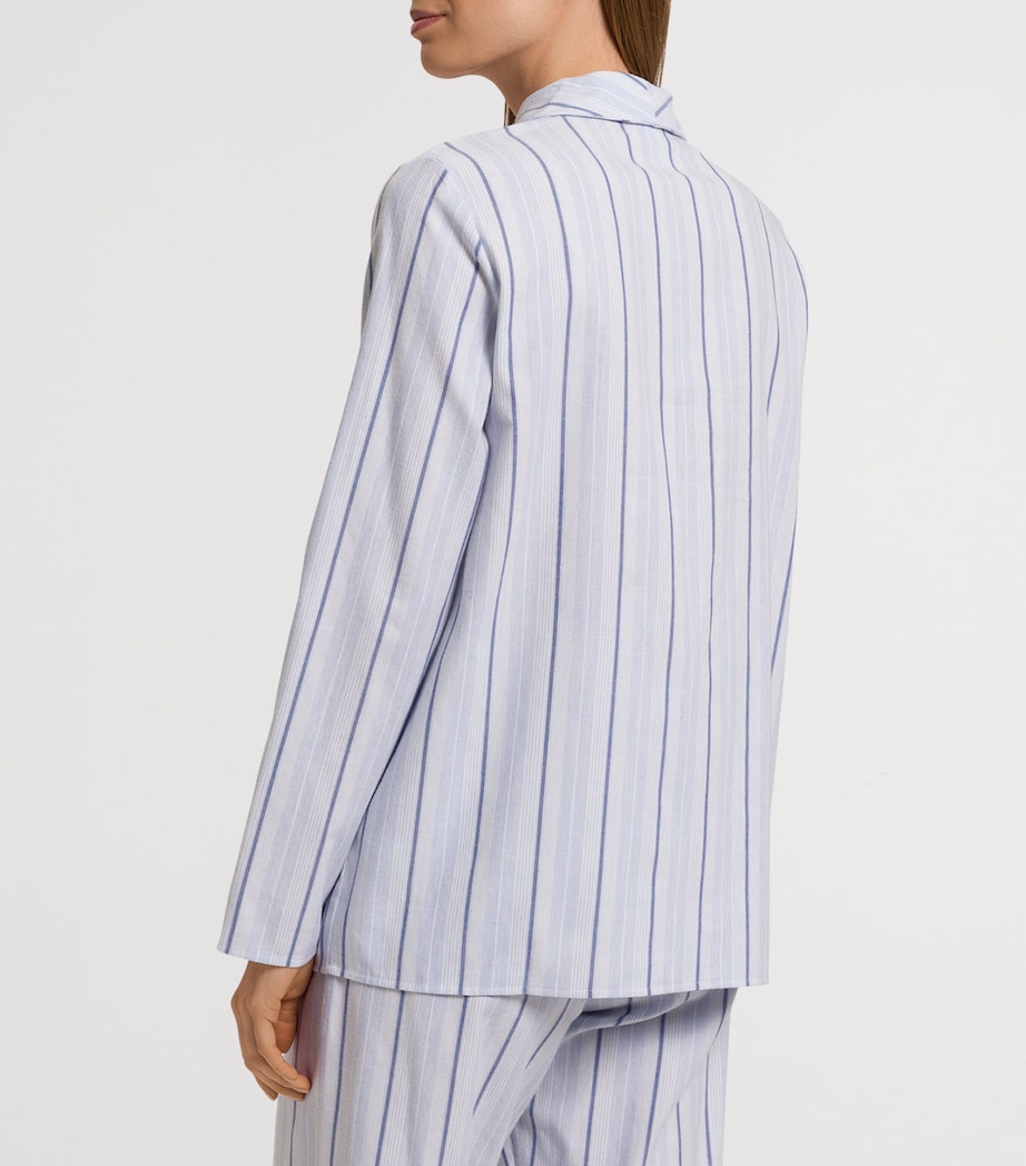 Cotton Stripe Pyjama Shirt POWDER BLUE STRIPE Image 4