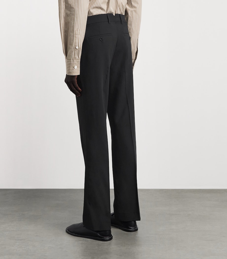 AMI Paris Mens Virgin Wool Straight Trousers Noir Image 5