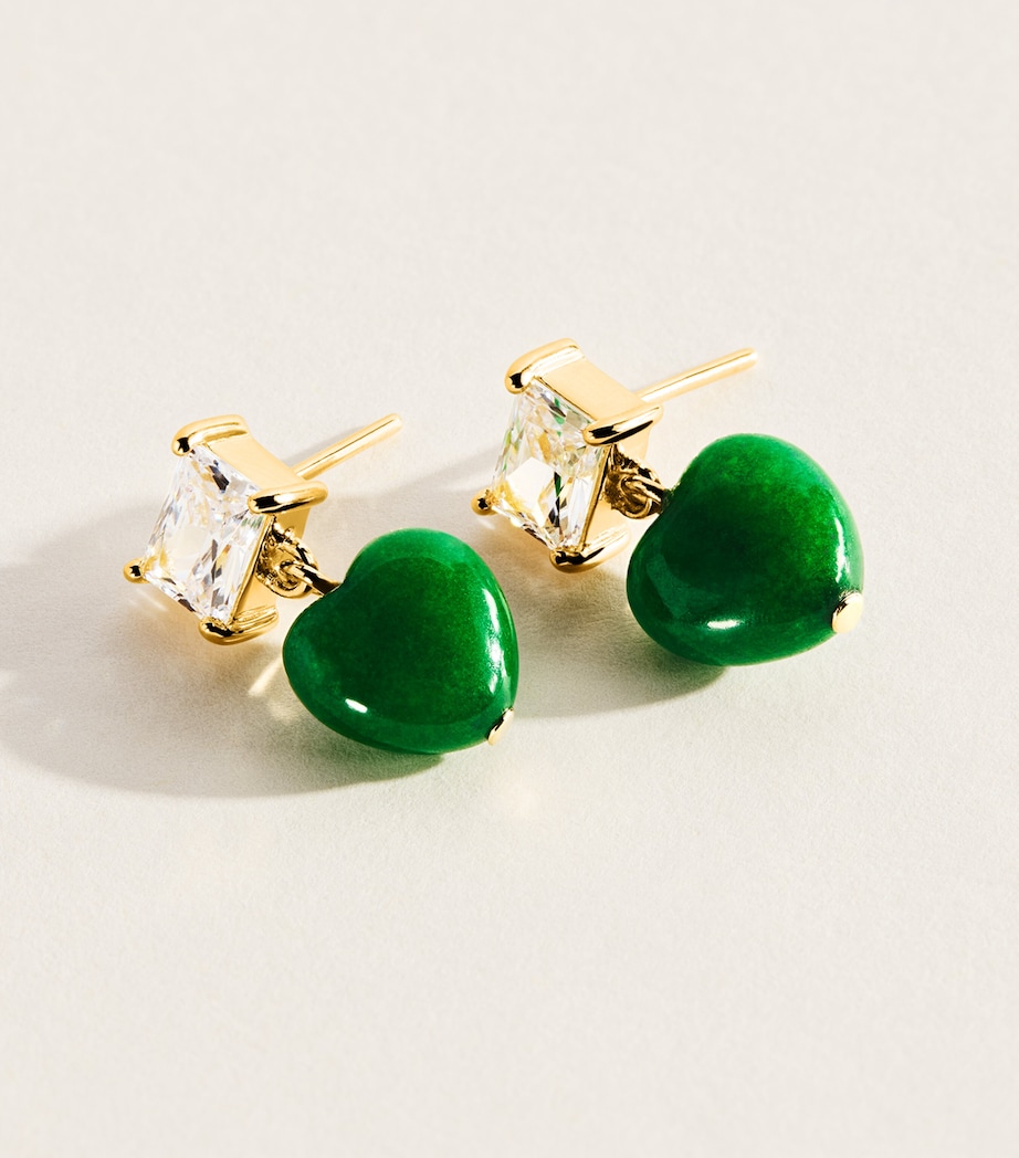 Completedworks Gold-Plated The Heart's Window Drop Earrings Gold Plated Grn Image 5