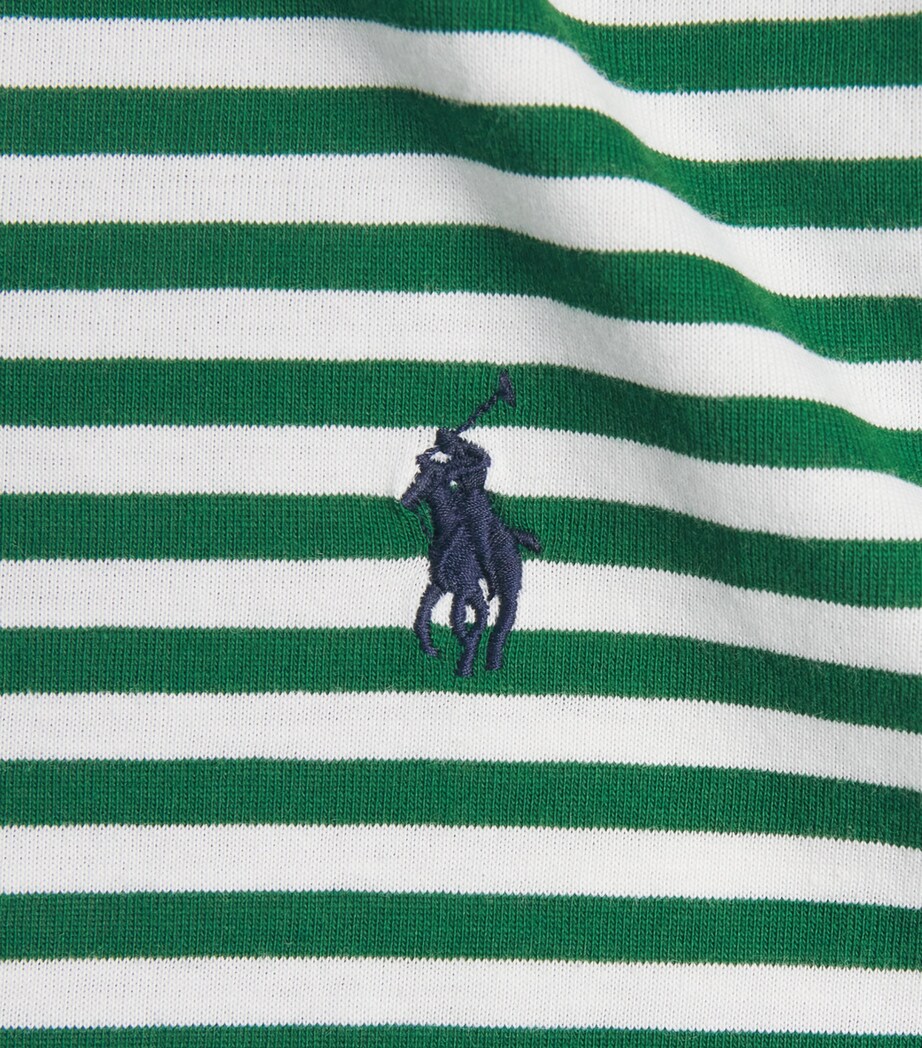 Polo Ralph Lauren Mens Cotton Stripe Polo Pony T-Shirt New Forest/white Image 6