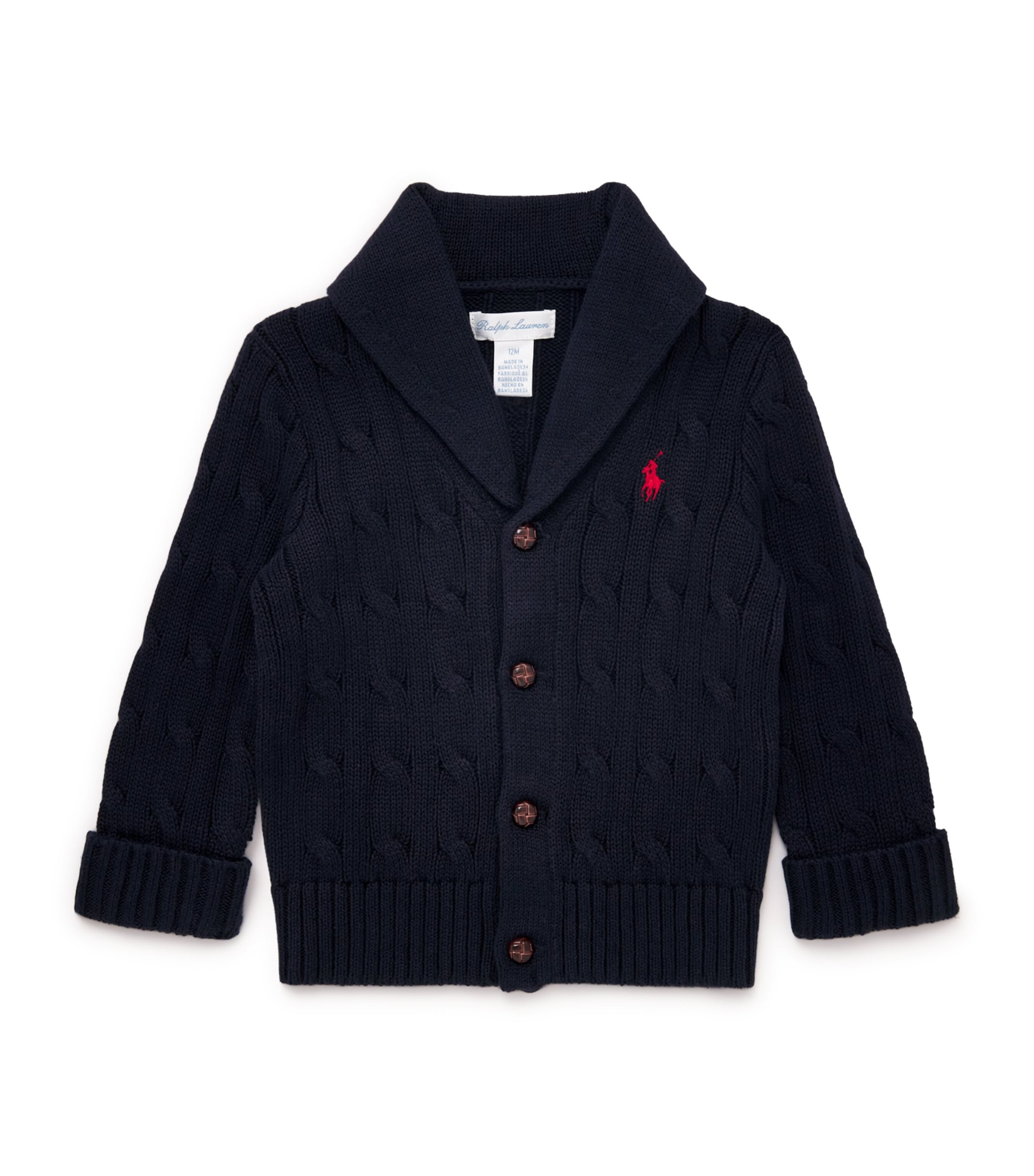 Cotton Cable-Knit Cardigan (3-36 Months) NAVY Image 1