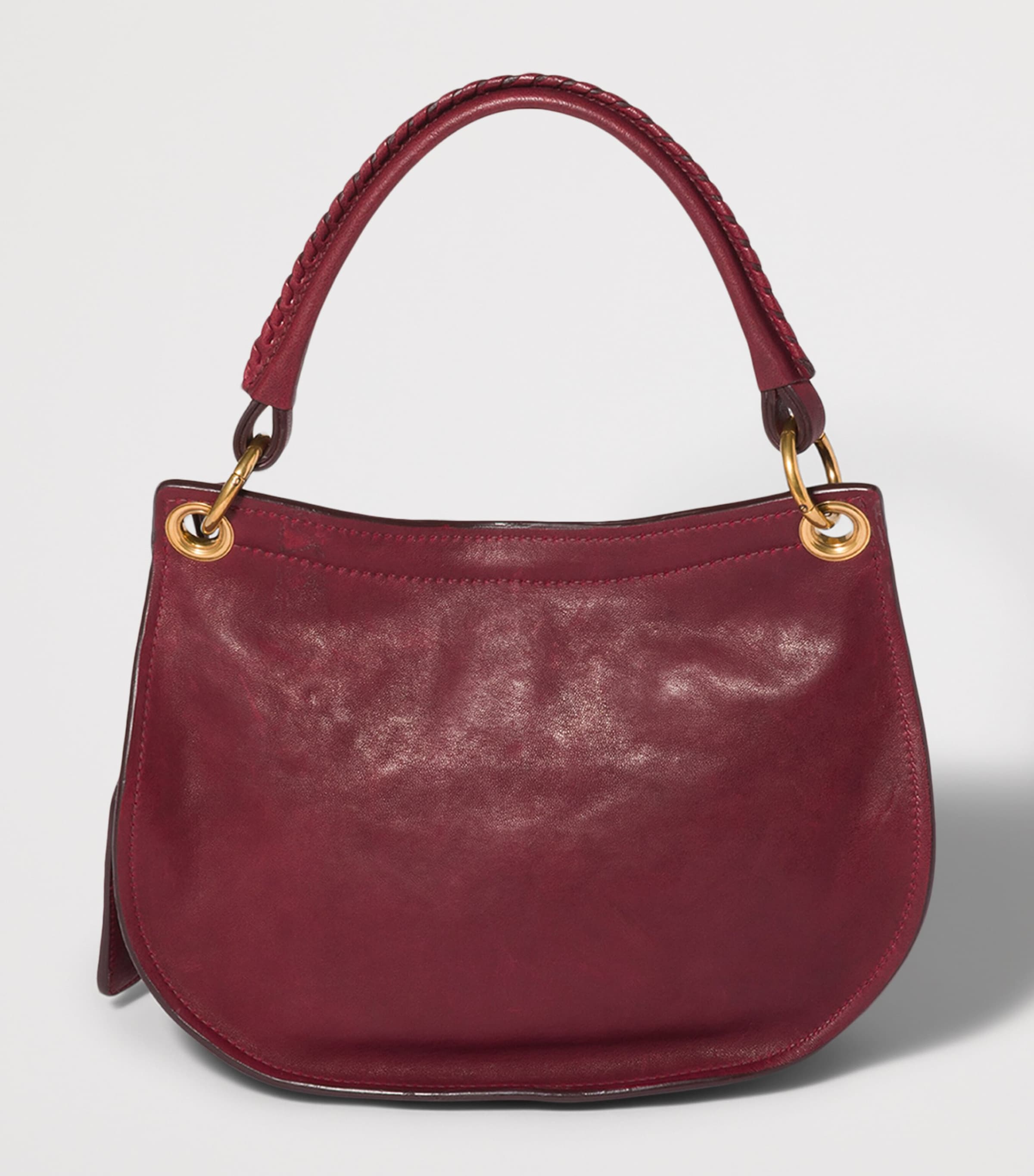 Miu Miu Small Leather Rendez-Vous Shoulder Bag Burgundy Image 3
