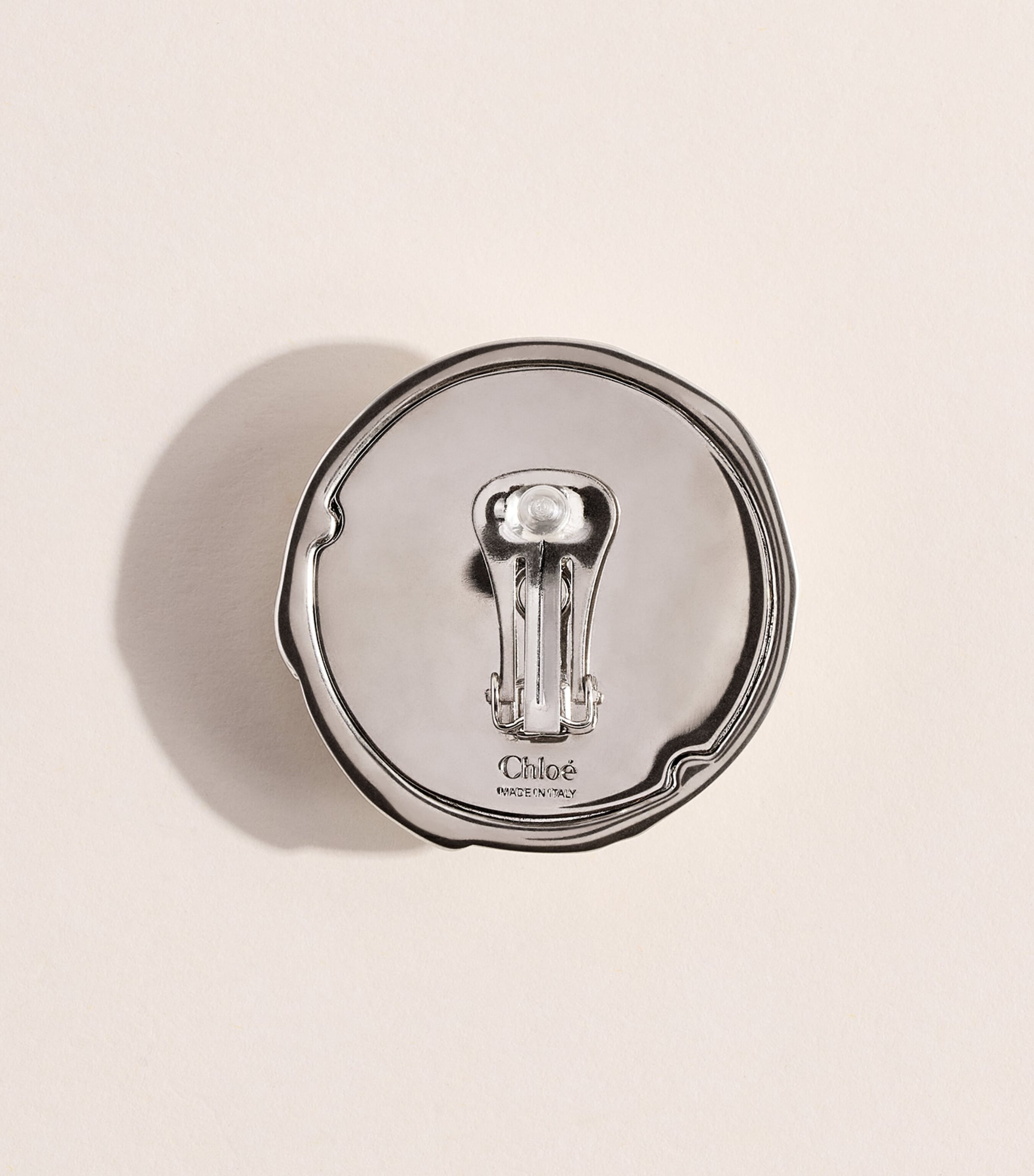 Chloé Pleats Clip-On Earrings Silver Image 3