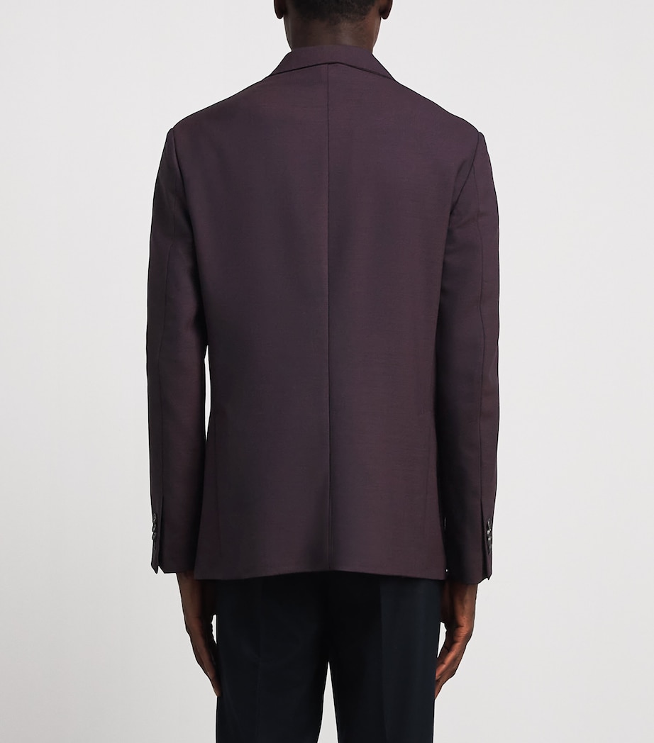 Eton Mens Lana Tech Blazer Dark Red Image 5