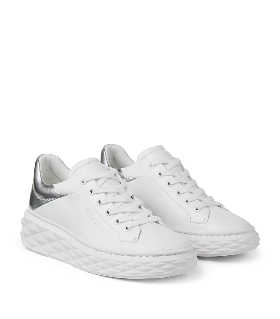 Diamond Light Maxi Leather Sneakers V WHITE/SILVER Image 5