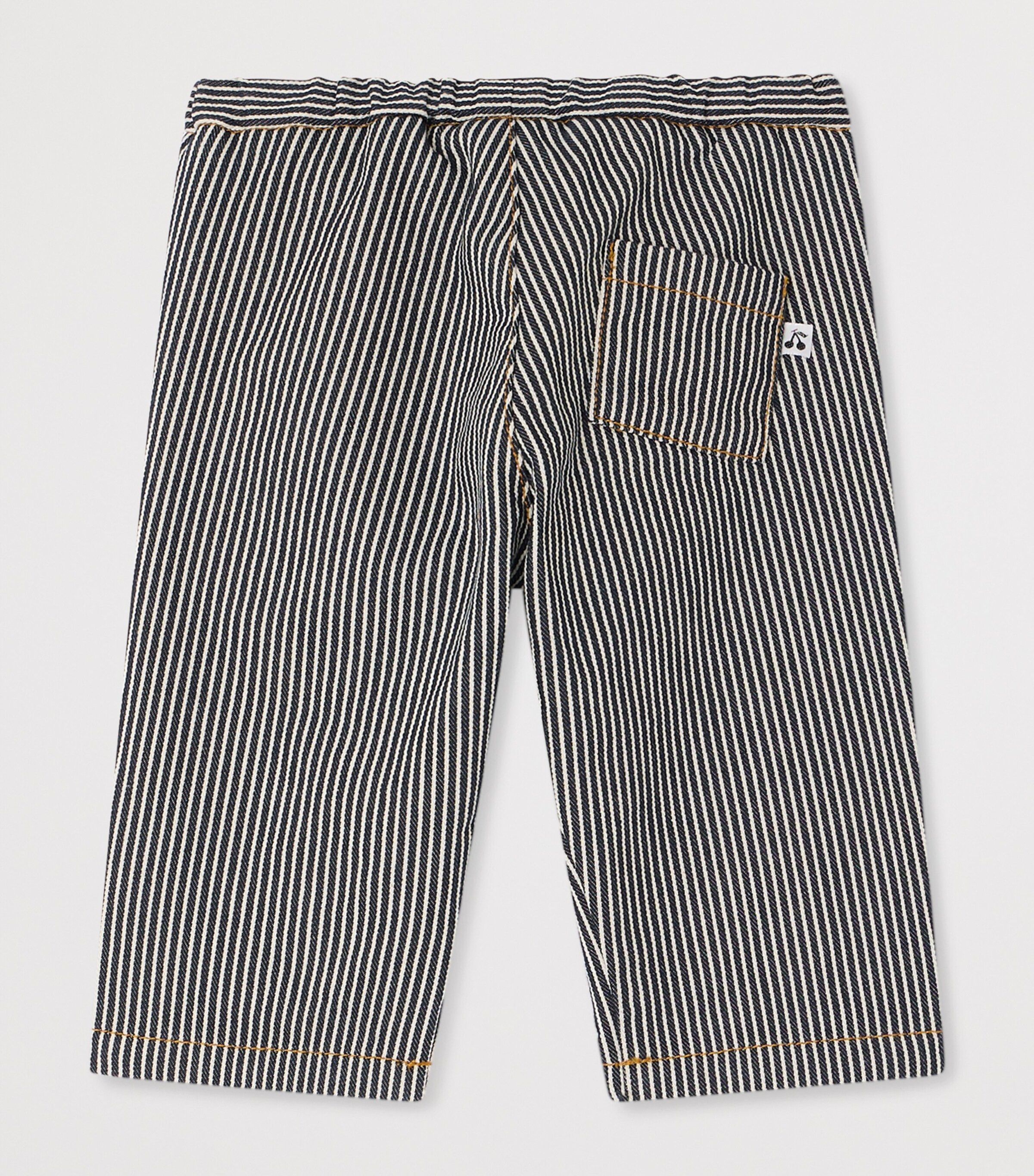 Bonpoint Cotton Striped Dandy Trousers (6-18 Months) Ra Faux Noir Image 2