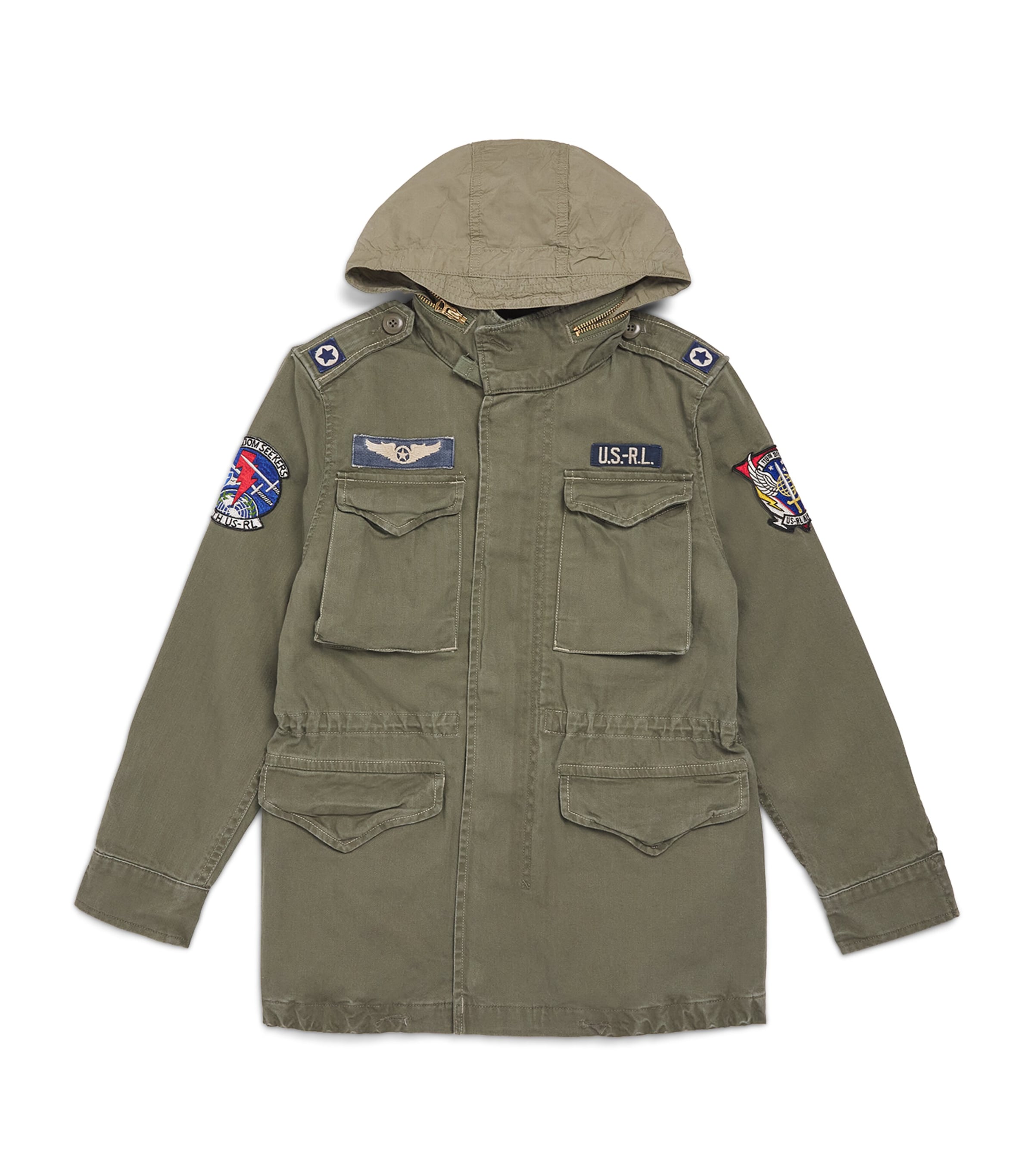 Ralph Lauren Kids Cotton Field Jacket (10-12 Years) Olive Mountain Image 1