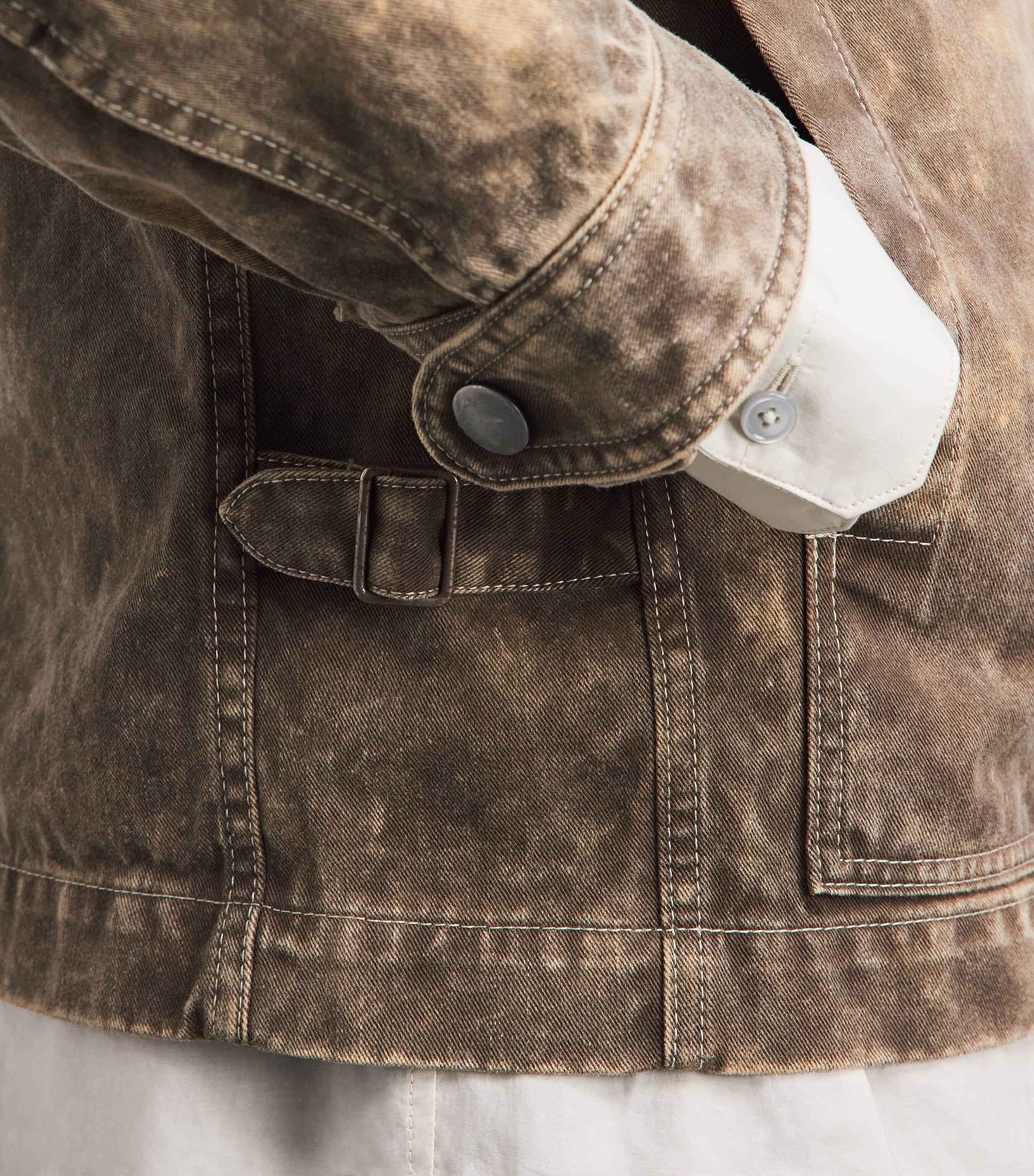 IM MEN Mens Cotton Elements Jacket Dark Beige Image 3