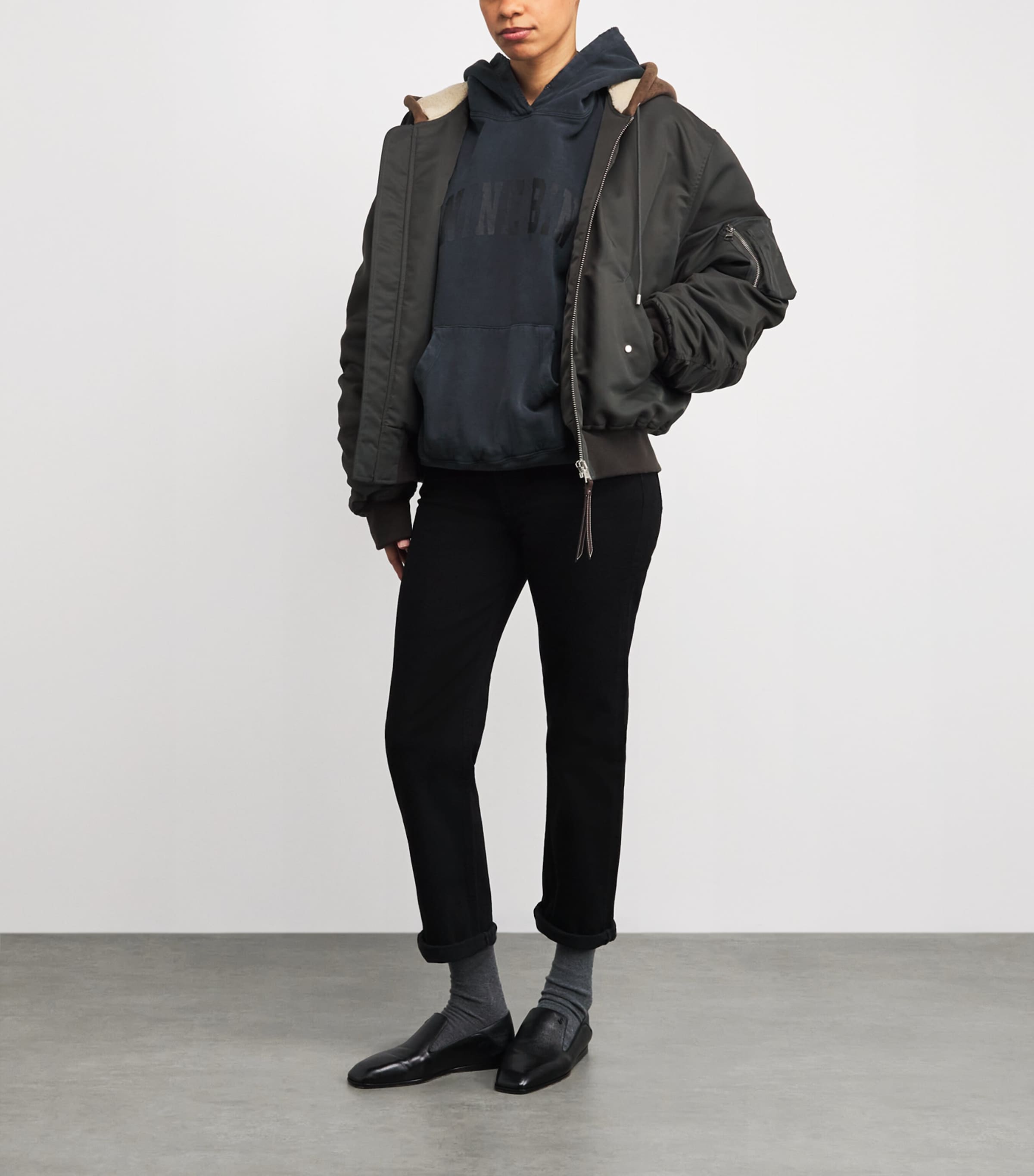 Cotton Harvey Hoodie WASHED BLACK Image 2