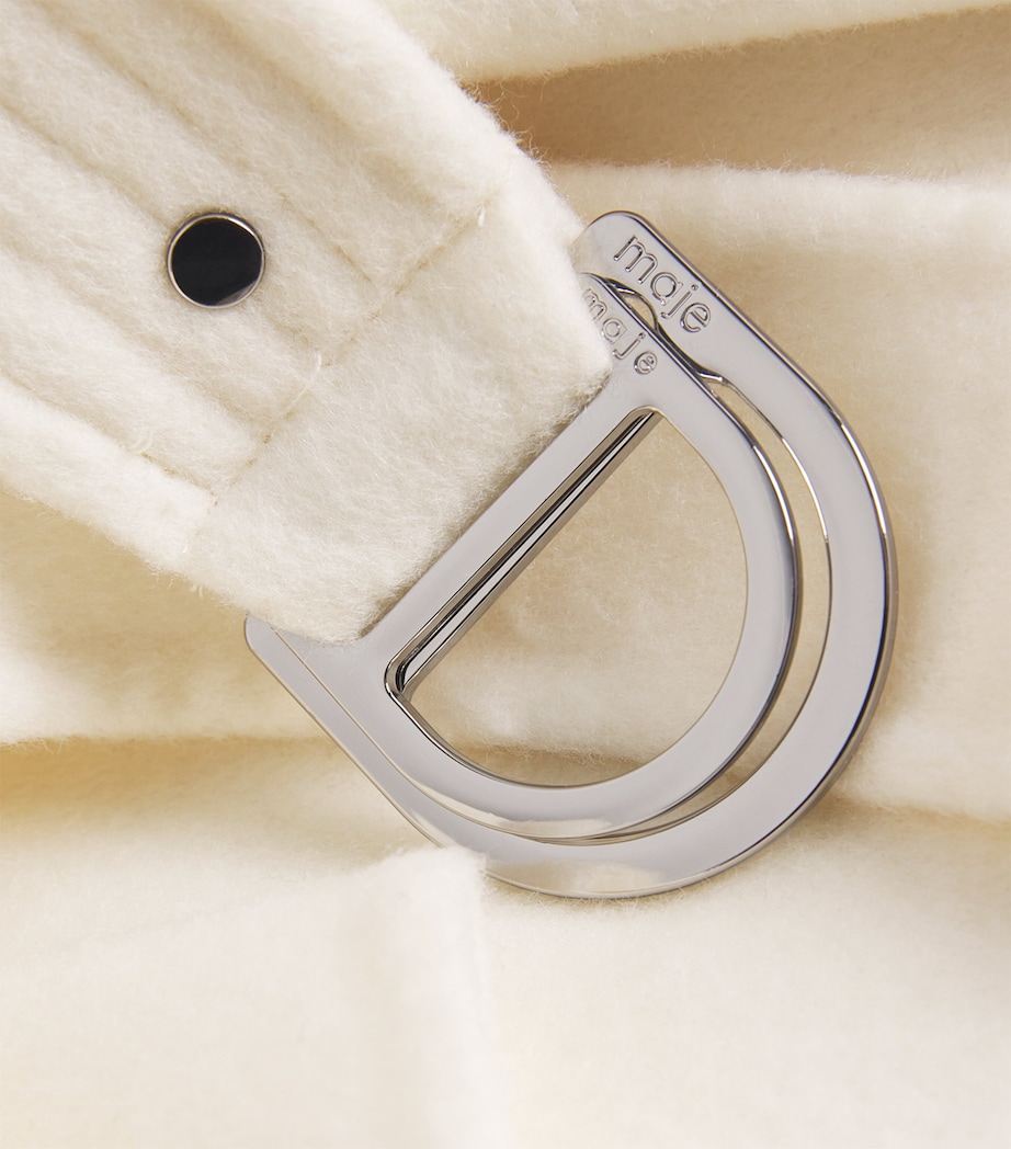 Wool-Blend Faux Fur Coat ECRU Image 5
