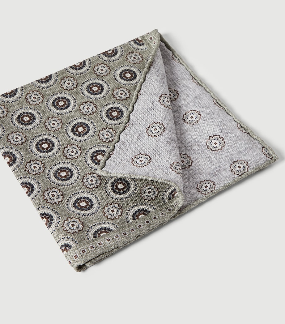 Brunello Cucinelli Silk Medallion Pocket Square Image 3