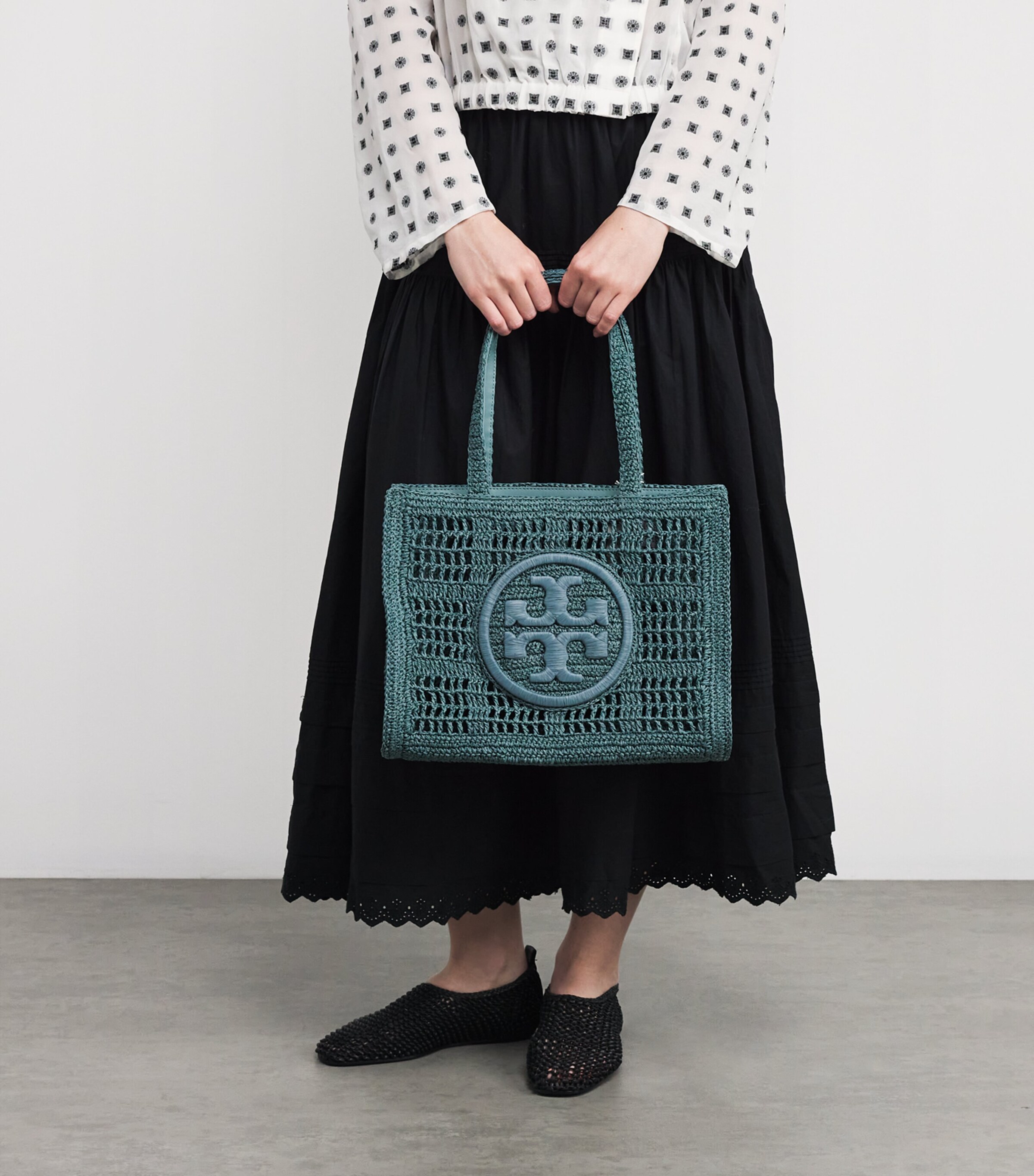 Small Crochet Ella Tote Bag 104 DEEP SLATE Image 5